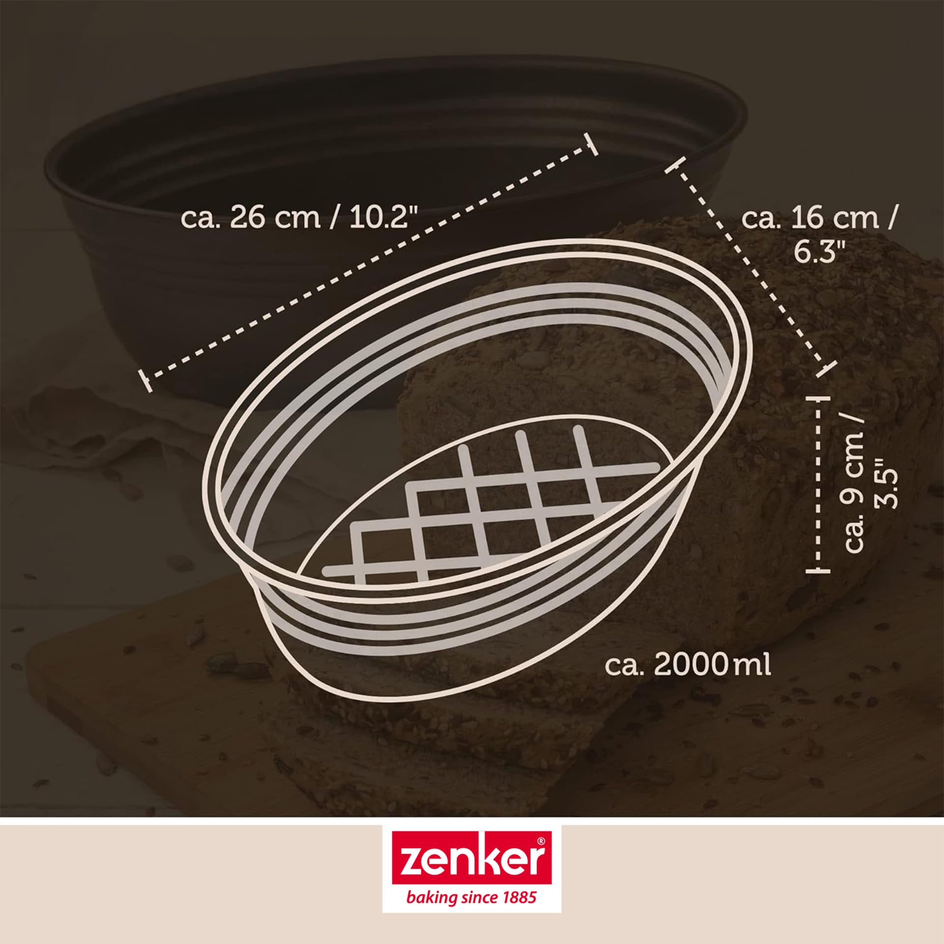 zenker-stampo-ovale-per-pane-26-5-cm-con-fondo-a-nido-d-ape-carbon-steel-antiade image 5