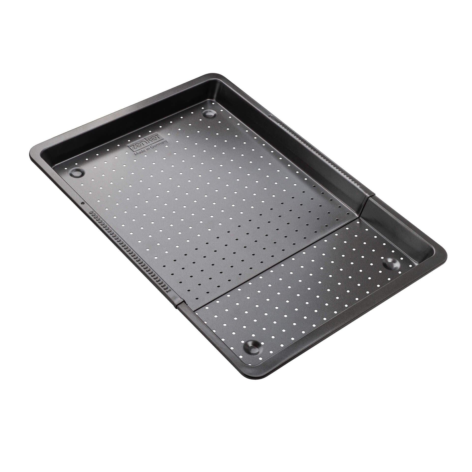 zenker-piastra-forata-estensibile-37-52-cm-teglia-xxl-in-carbon-steel-antiaderen image 1