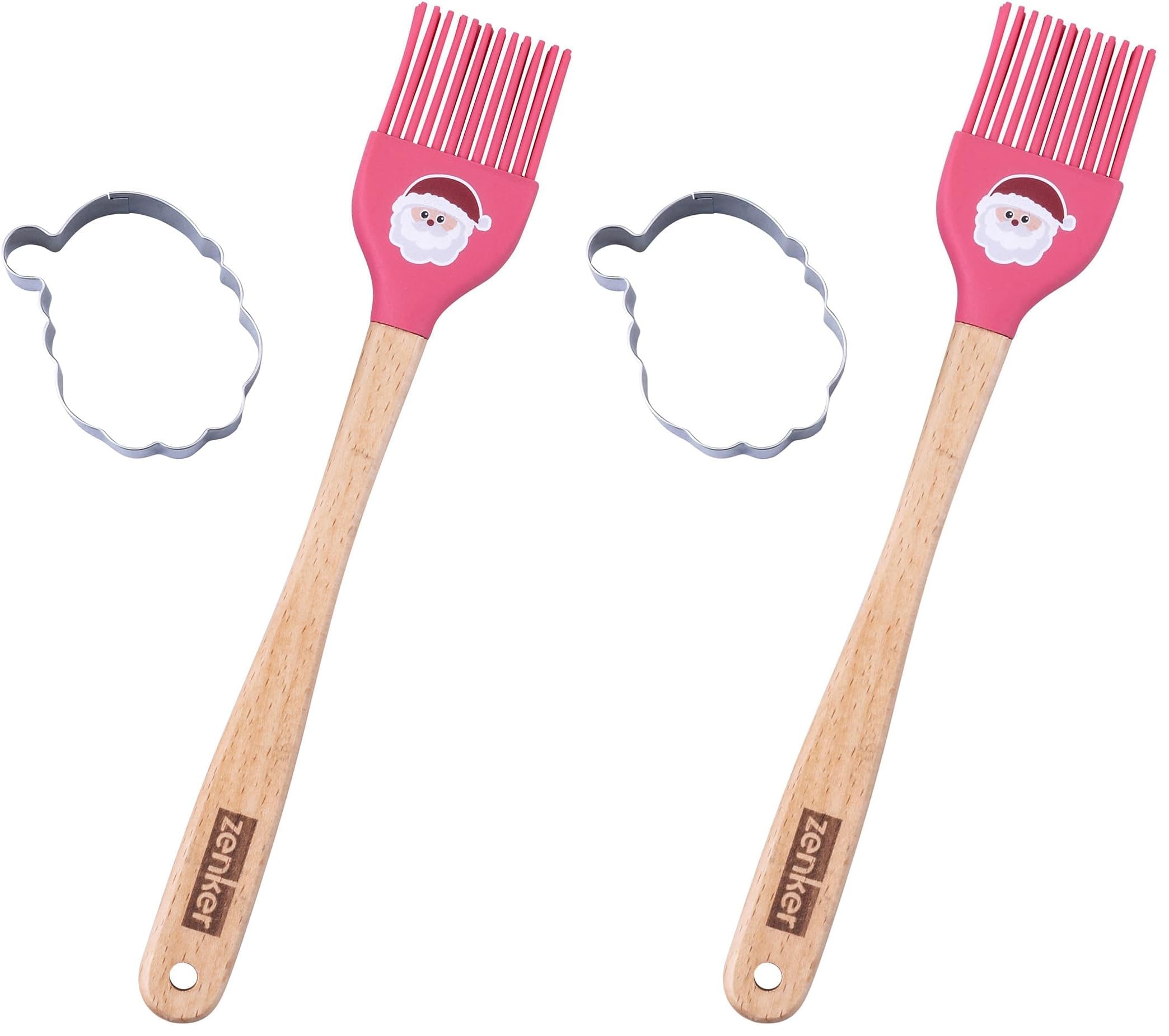 zenker-set-2-pezzi-spatola-renna-e-pennello-babbo-natale-con-tagliabiscotti-sili image 5