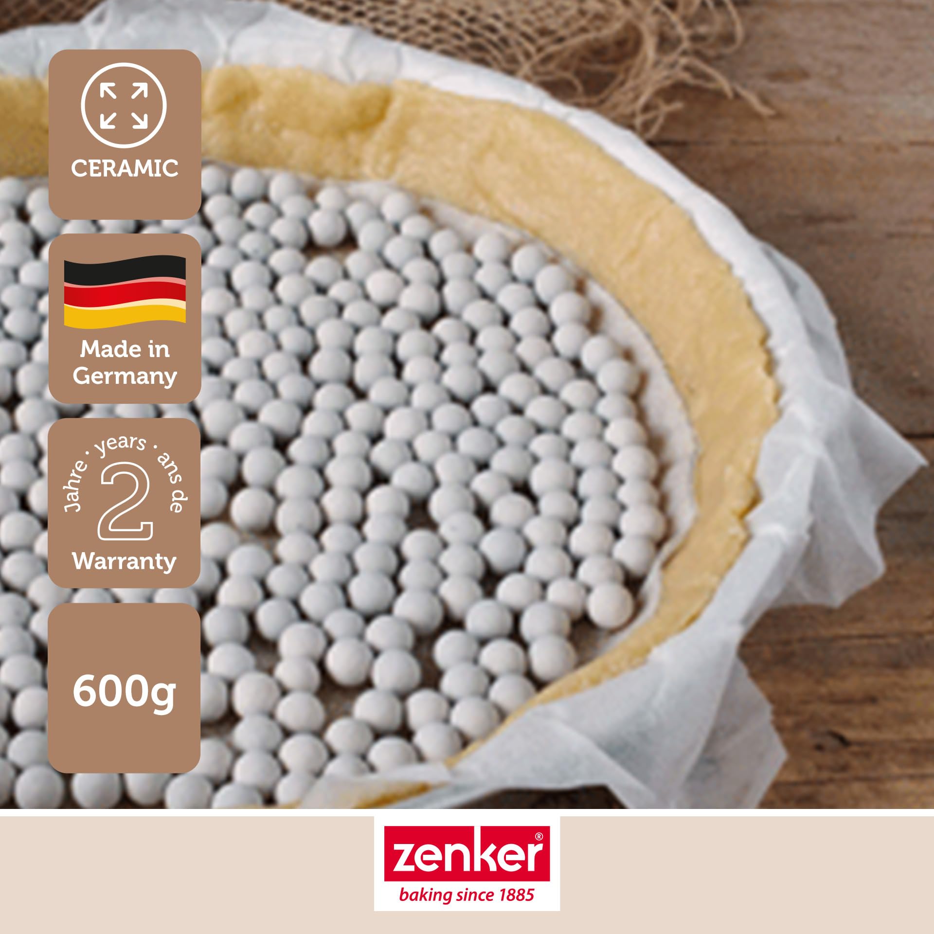 zenker-62051-sfere-per-cottura-in-ceramica-per-pasta-frolla-600-g-1-1-cm-bianco image 2