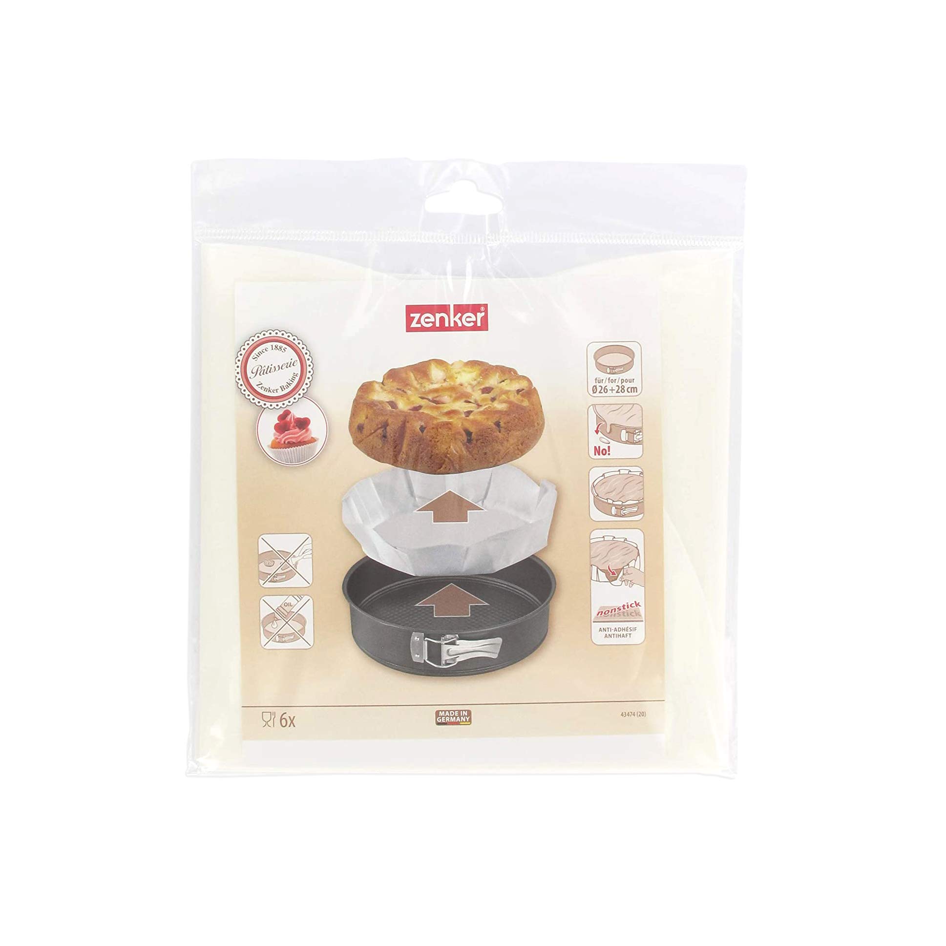 zenker-carta-da-forno-sagomata-rotonda-bianca-35x35-cm-preformata-per-tortiera-2 image 2