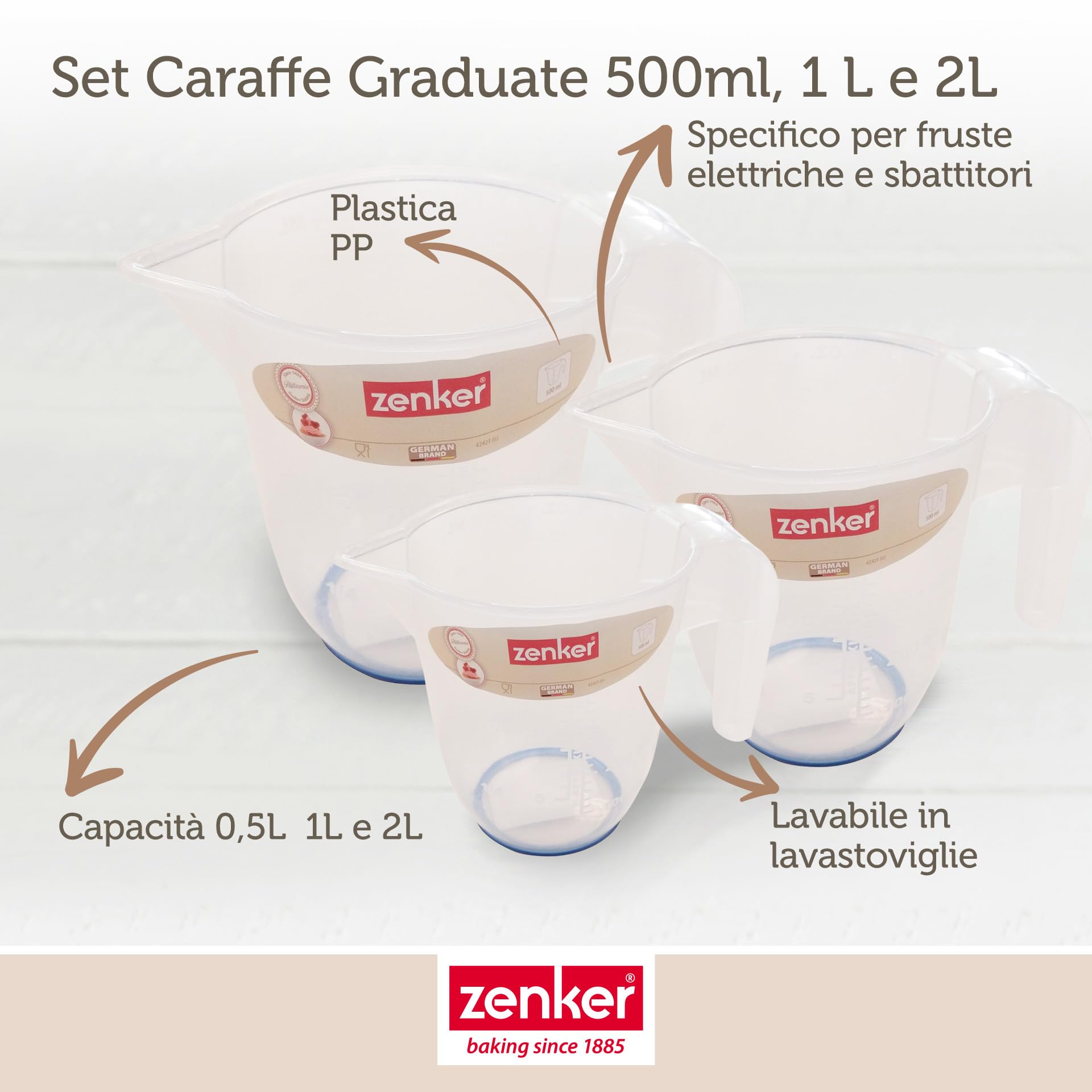 zenker-set-3-caraffe-graduate-in-plastica-alimentare-trasparente-0-5-l-1-l-2-l-r image 3