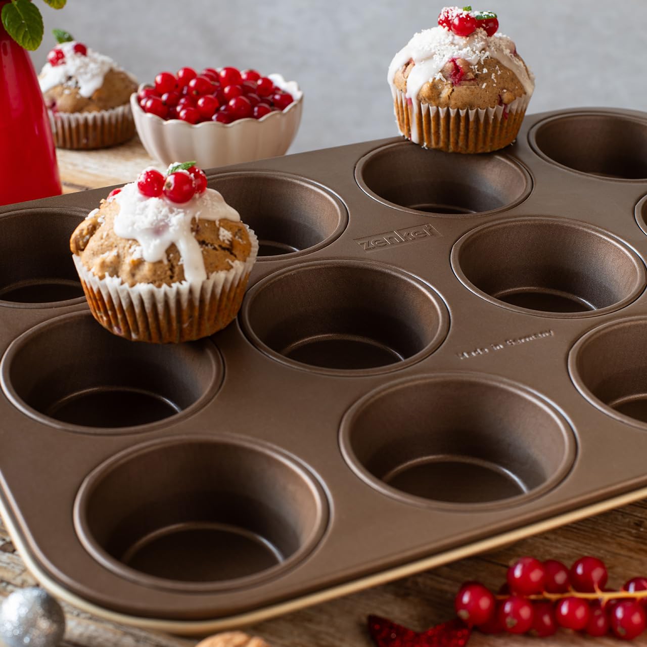 zenker-linea-mojave-gold-teglia-muffin-e-cupcake-12-impronte-7-cm-antiaderente-c image 3