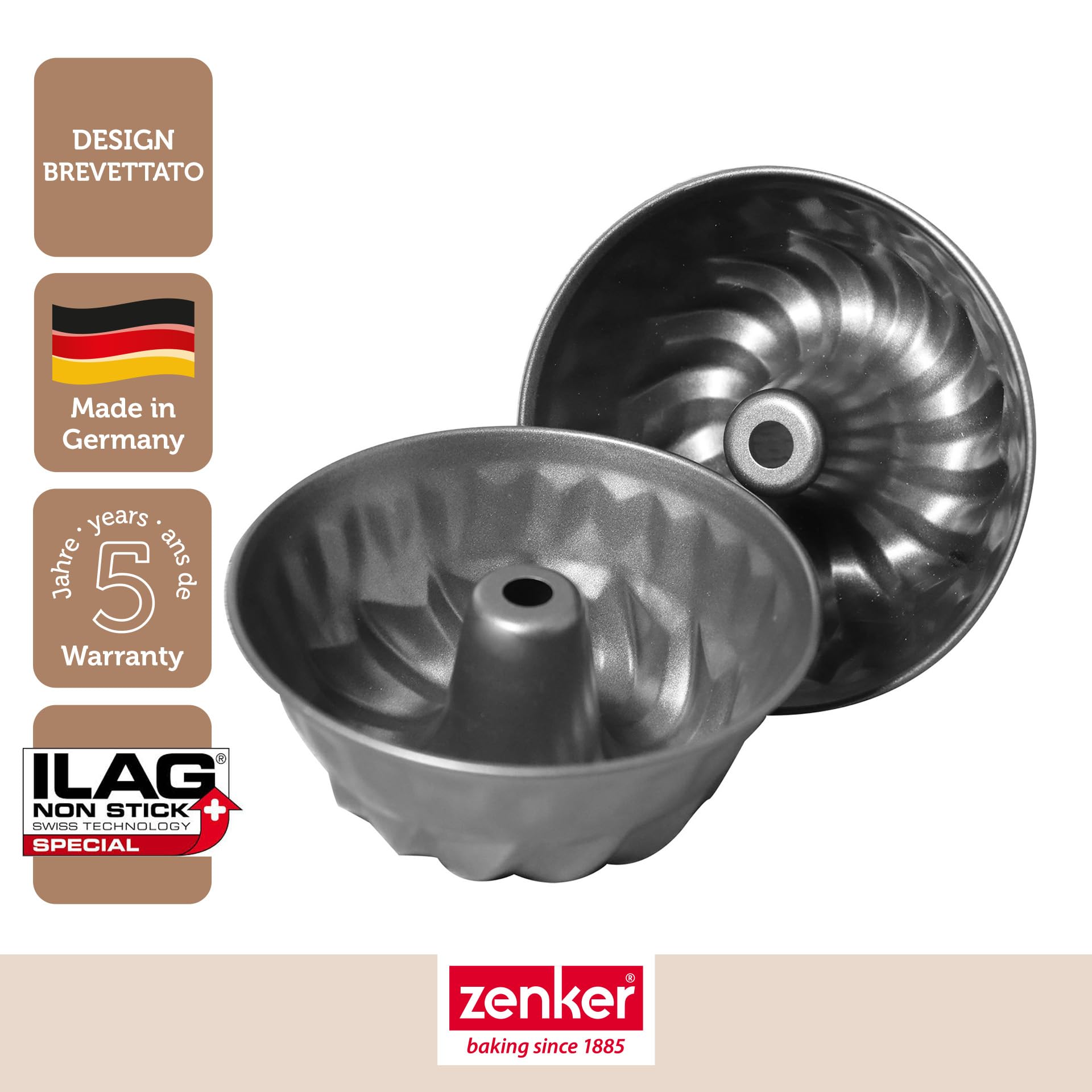 zenker-62208-set-2-mini-stampi-per-ciambelle-e-budini-in-acciaio-al-carbonio-ant image 3