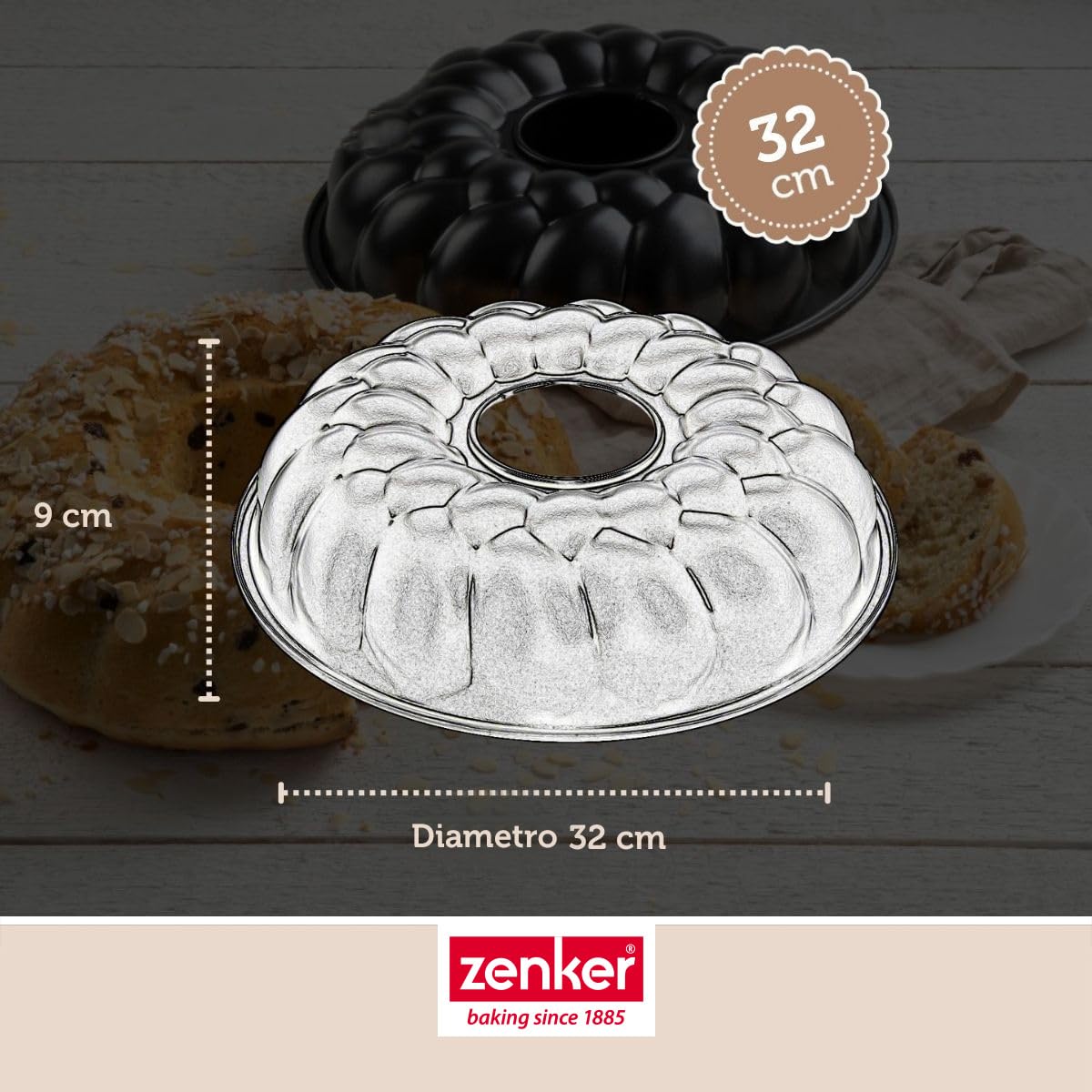 zenker-stampo-ciambellone-da-forno-32-cm-acciaio-antiaderente-fino-a-230-c-per-p image 4
