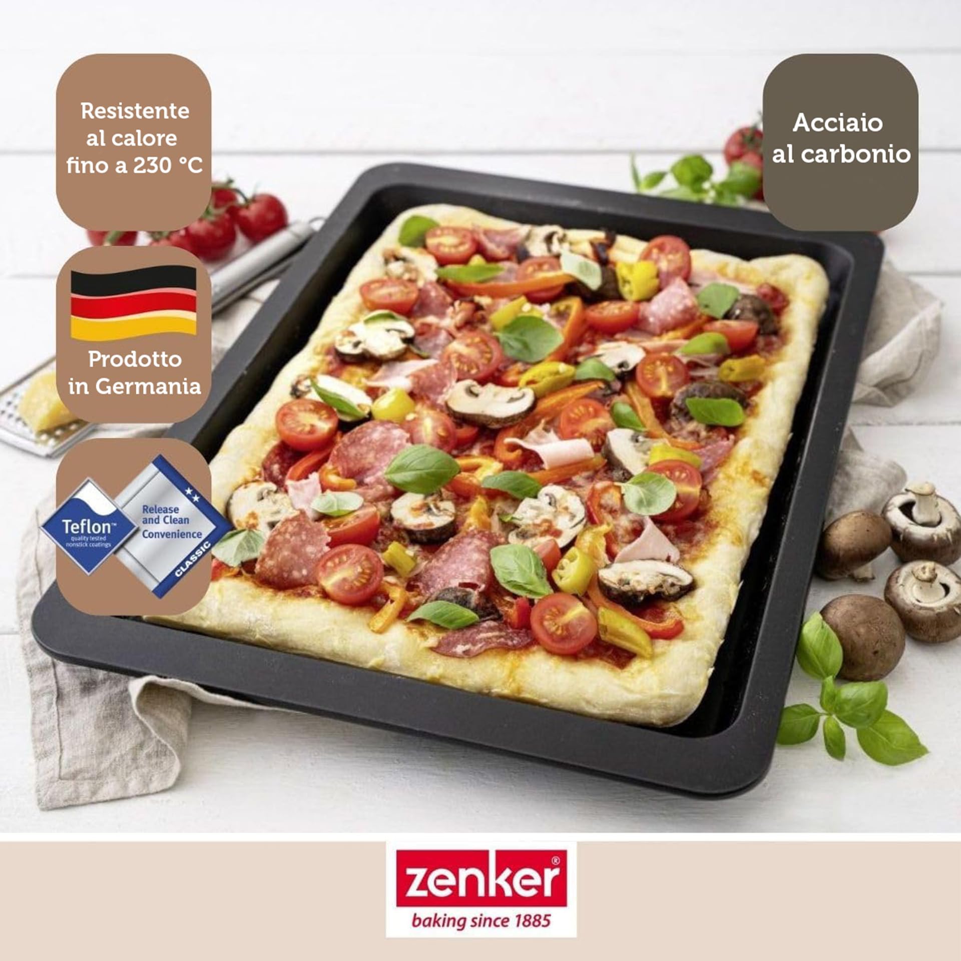 zenker-teglia-piastra-per-pizza-e-biscotti-42-x-29-cm-linea-black-metallic-accia image 5
