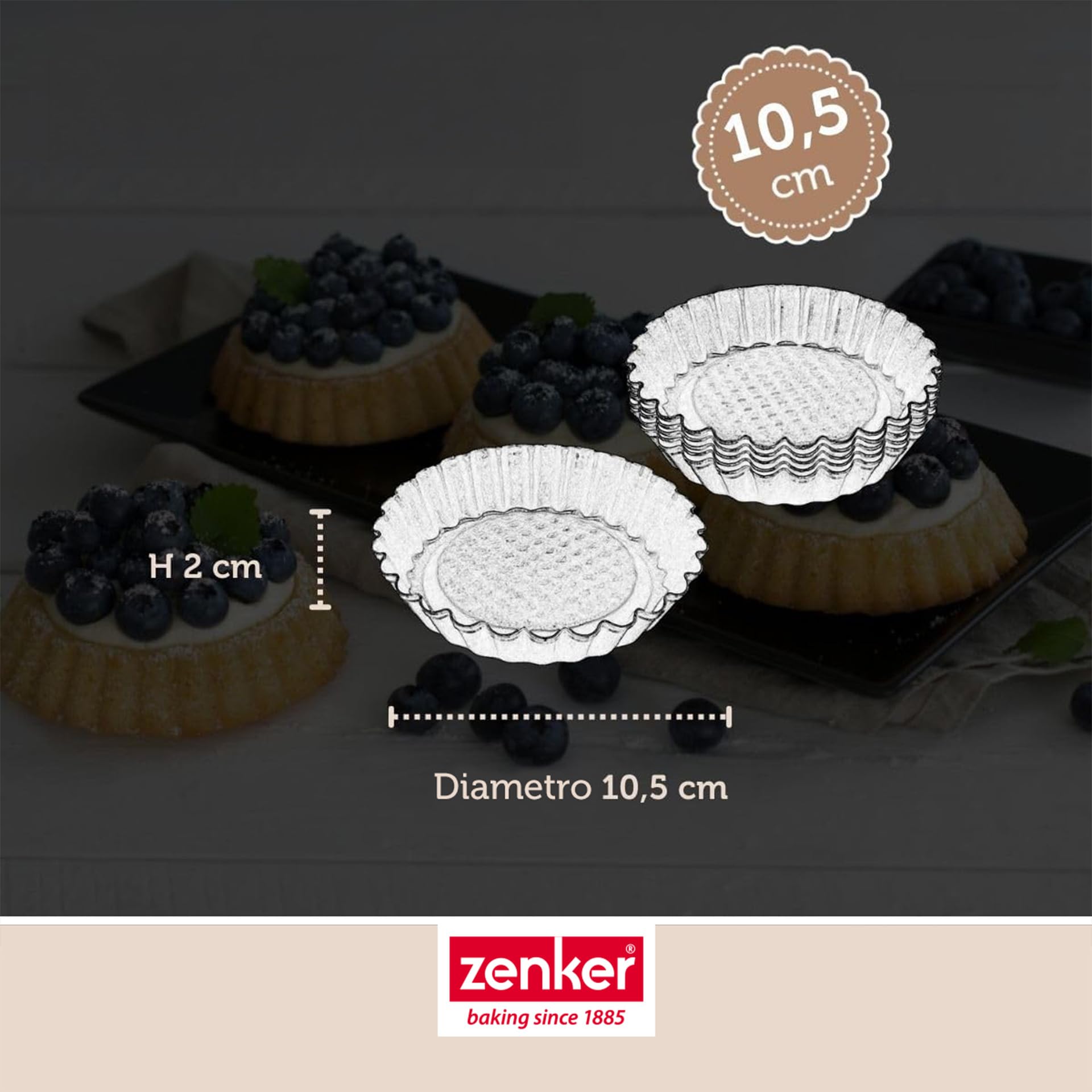 zenker-black-metallic-set-6-stampi-mini-crostatine-10-5-cm-in-acciaio-al-carboni image 5