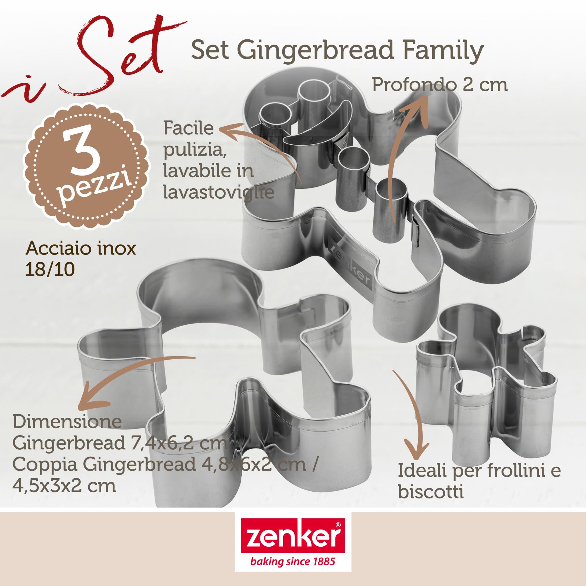 zenker-set-3-formine-omino-di-pan-di-zenzero-in-acciaio-inossidabile-grande-e-mi image 2