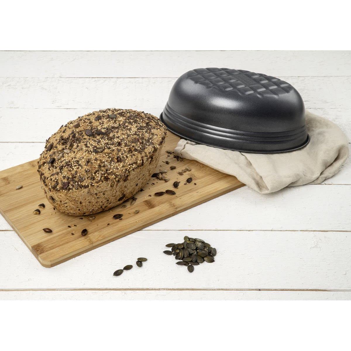 zenker-stampo-ovale-per-pane-26-5-cm-con-fondo-a-nido-d-ape-carbon-steel-antiade image 2