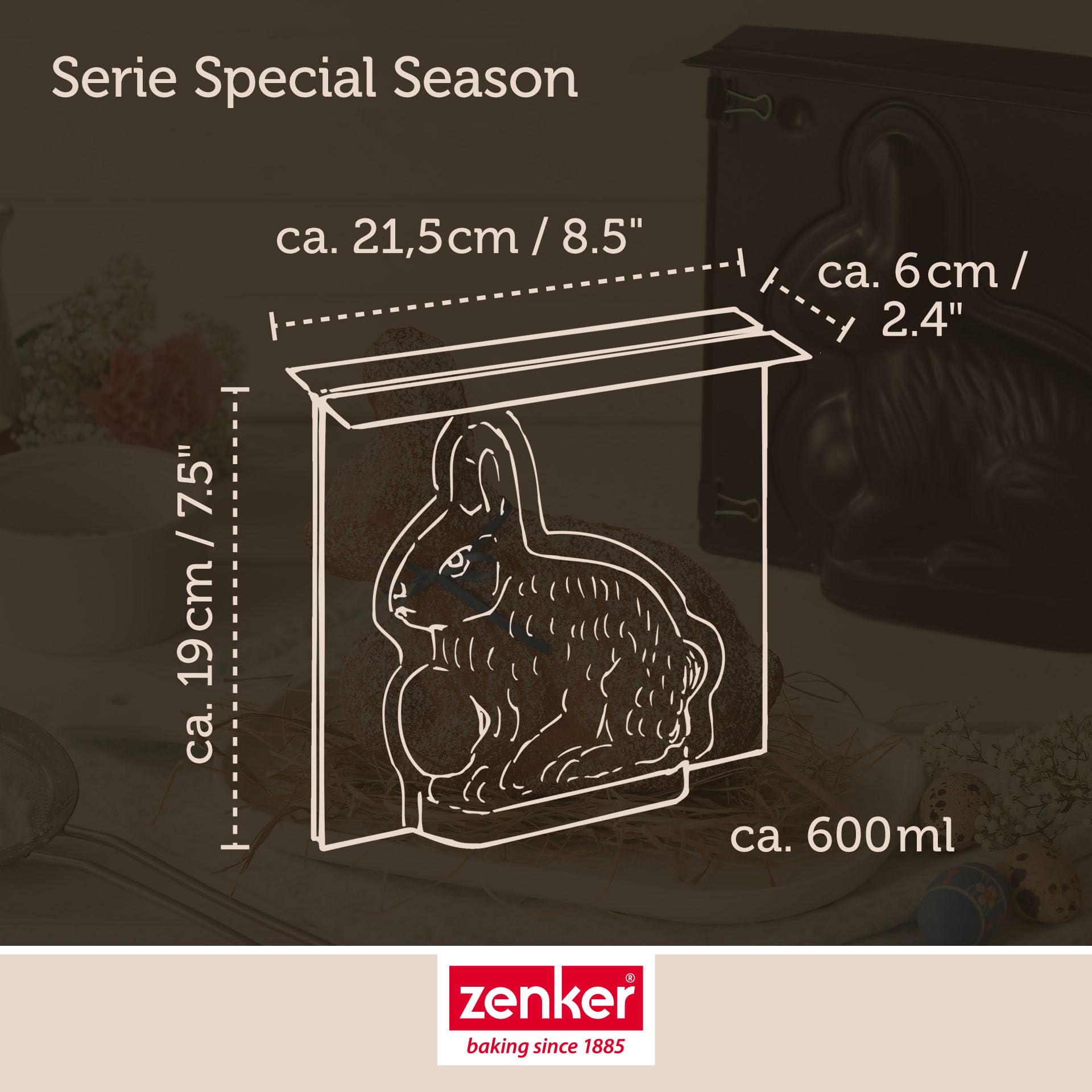 zenker-stampo-tortiera-3d-coniglietto-pasquale-22-5-x-20-cm-carbon-steel-antiade image 3
