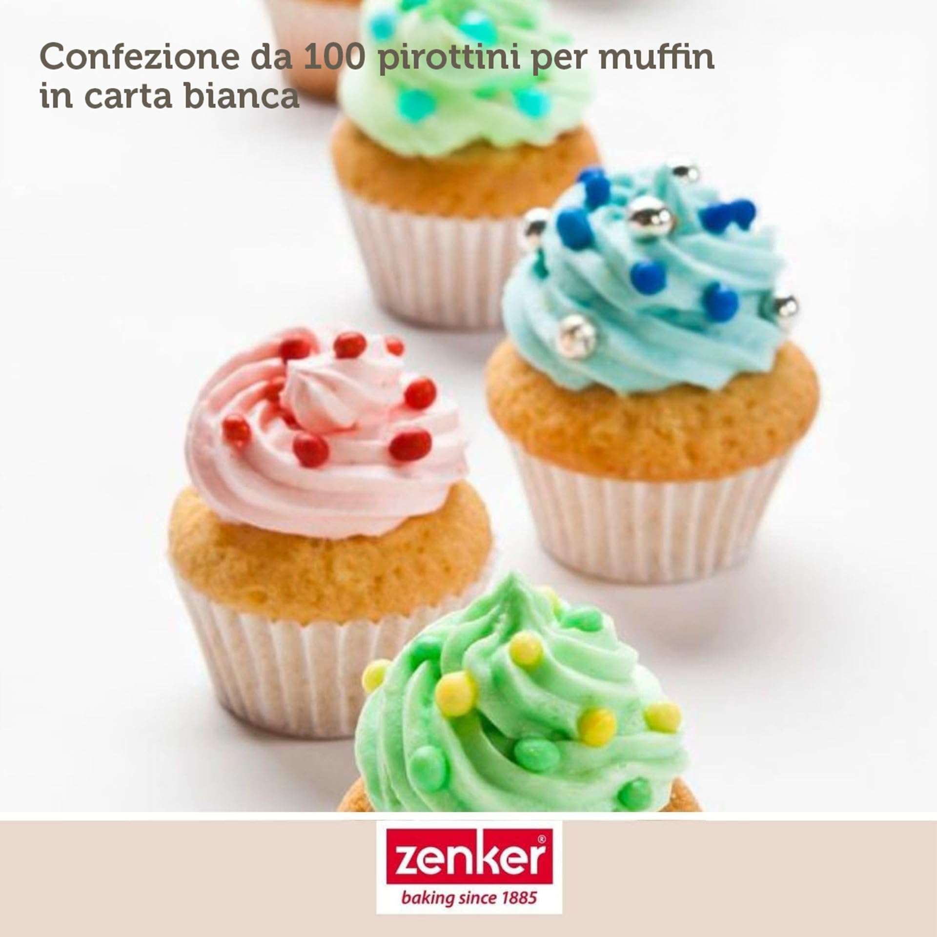 zenker-set-100-pirottini-in-carta-per-muffin-e-cupcake-resistenti-fino-a-220-c-7 image 7