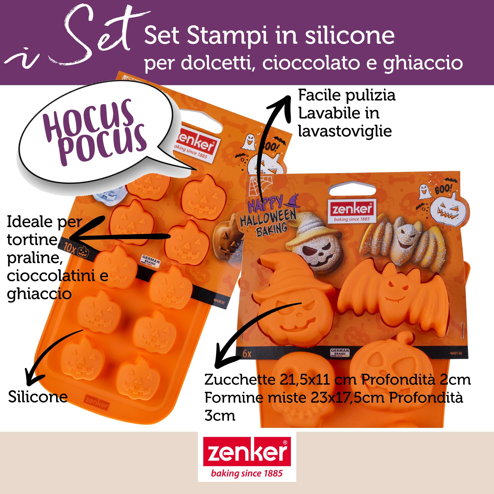 zenker-set-2-stampi-in-silicone-halloween-6-impronte-mini-torte-e-10-impronte-mi image 2