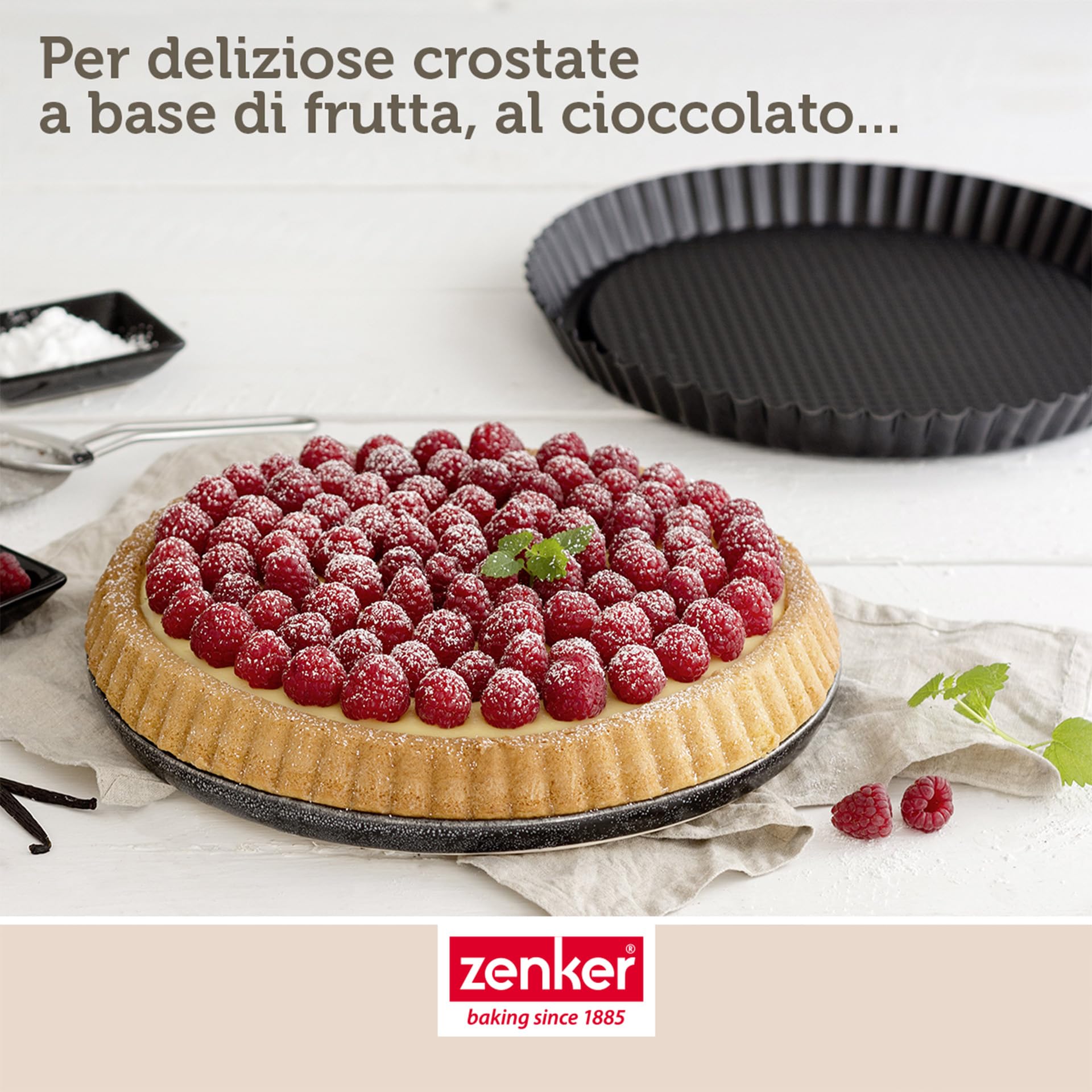 zenker-stampo-crostata-fondo-a-nido-d-ape-28-cm-linea-black-metallic-acciaio-con image 2