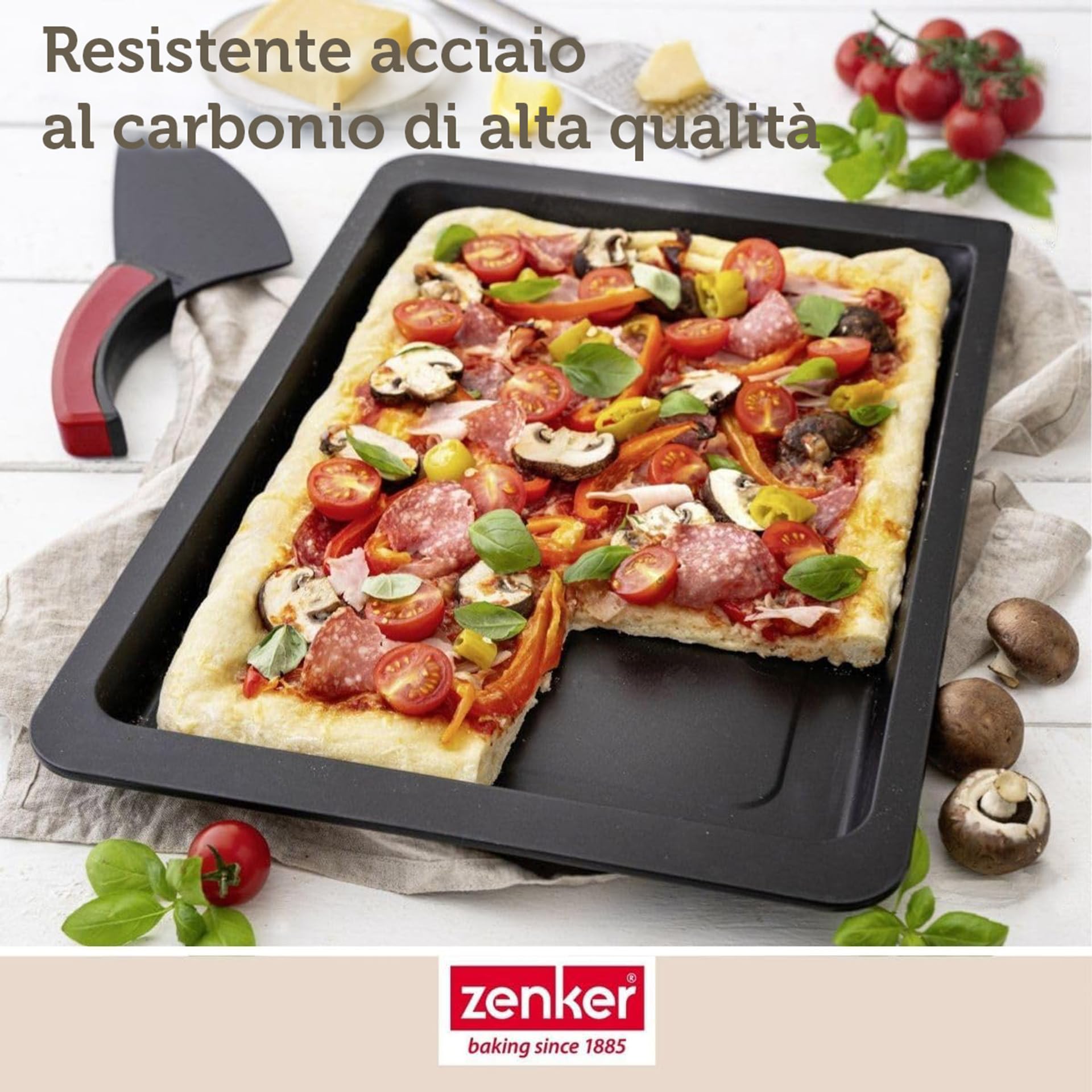 zenker-teglia-piastra-per-pizza-e-biscotti-42-x-29-cm-linea-black-metallic-accia image 4
