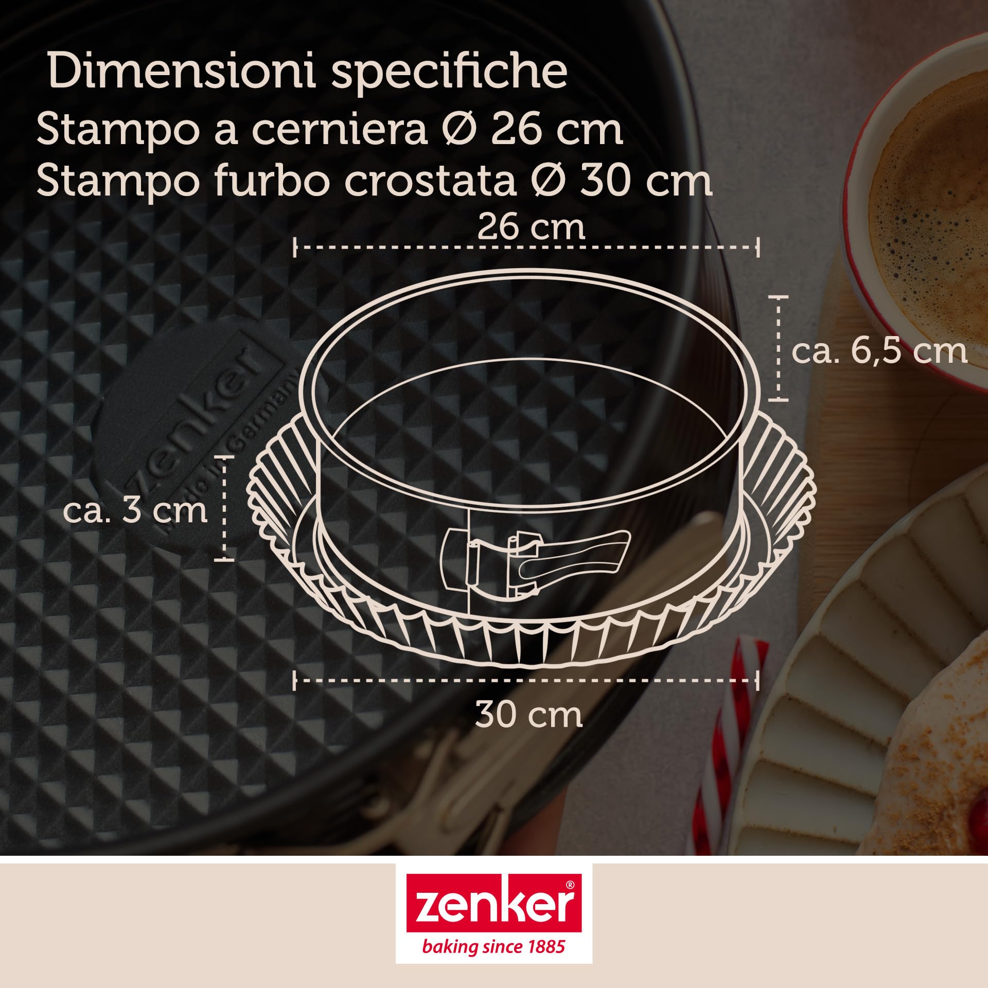 zenker-set-tortiera-a-cerniera-e-stampo-per-crostate-con-base-a-nido-d-ape-26-cm image 4