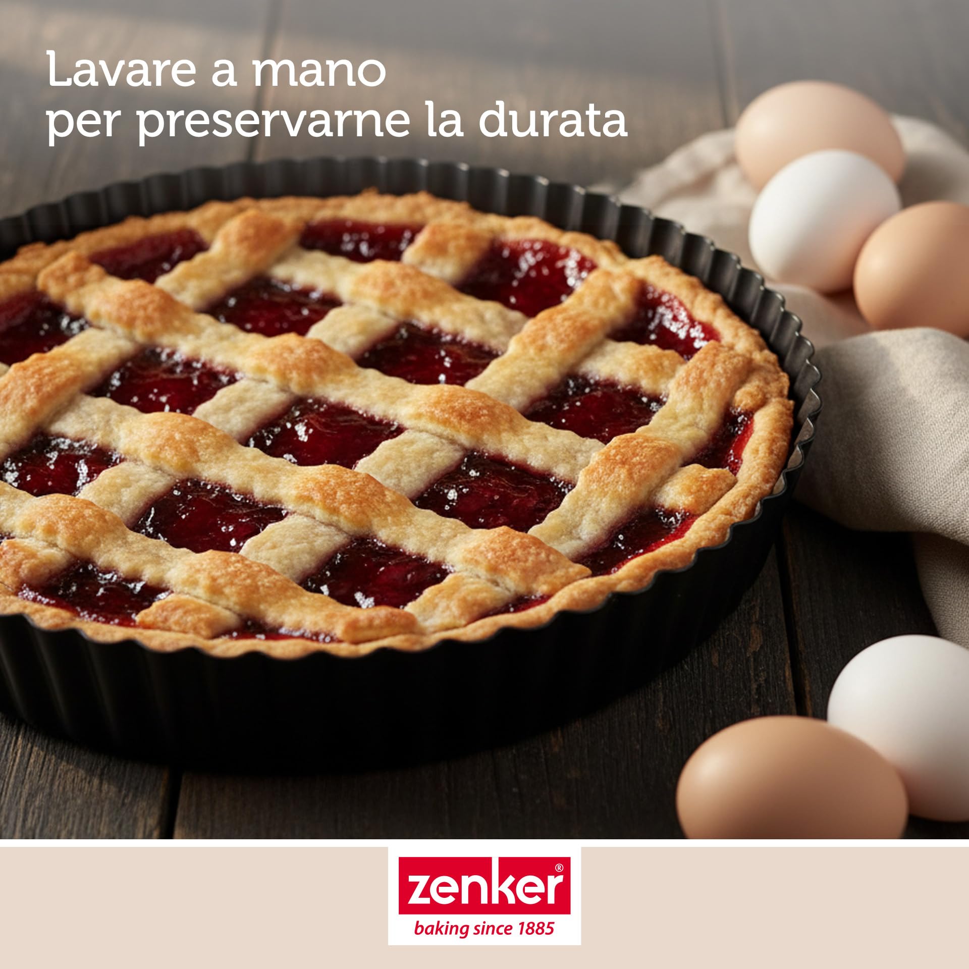 zenker-set-7-stampi-antiaderenti-tortiera-per-crostata-28-cm-6-mini-stampi-10-cm image 8