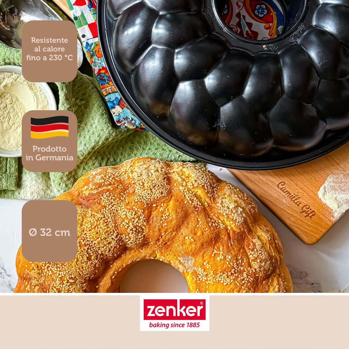 zenker-stampo-ciambellone-da-forno-32-cm-acciaio-antiaderente-fino-a-230-c-per-p image 7