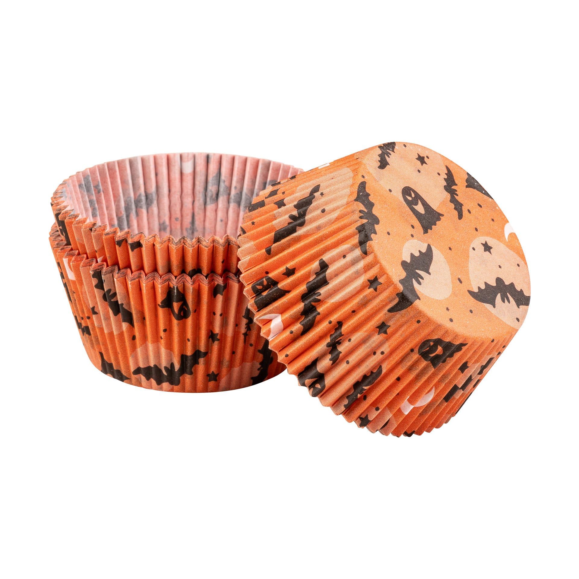 zenker-50-pirottini-in-carta-per-cupcake-e-muffin-tema-halloween-pipistrelli-e-f image 1