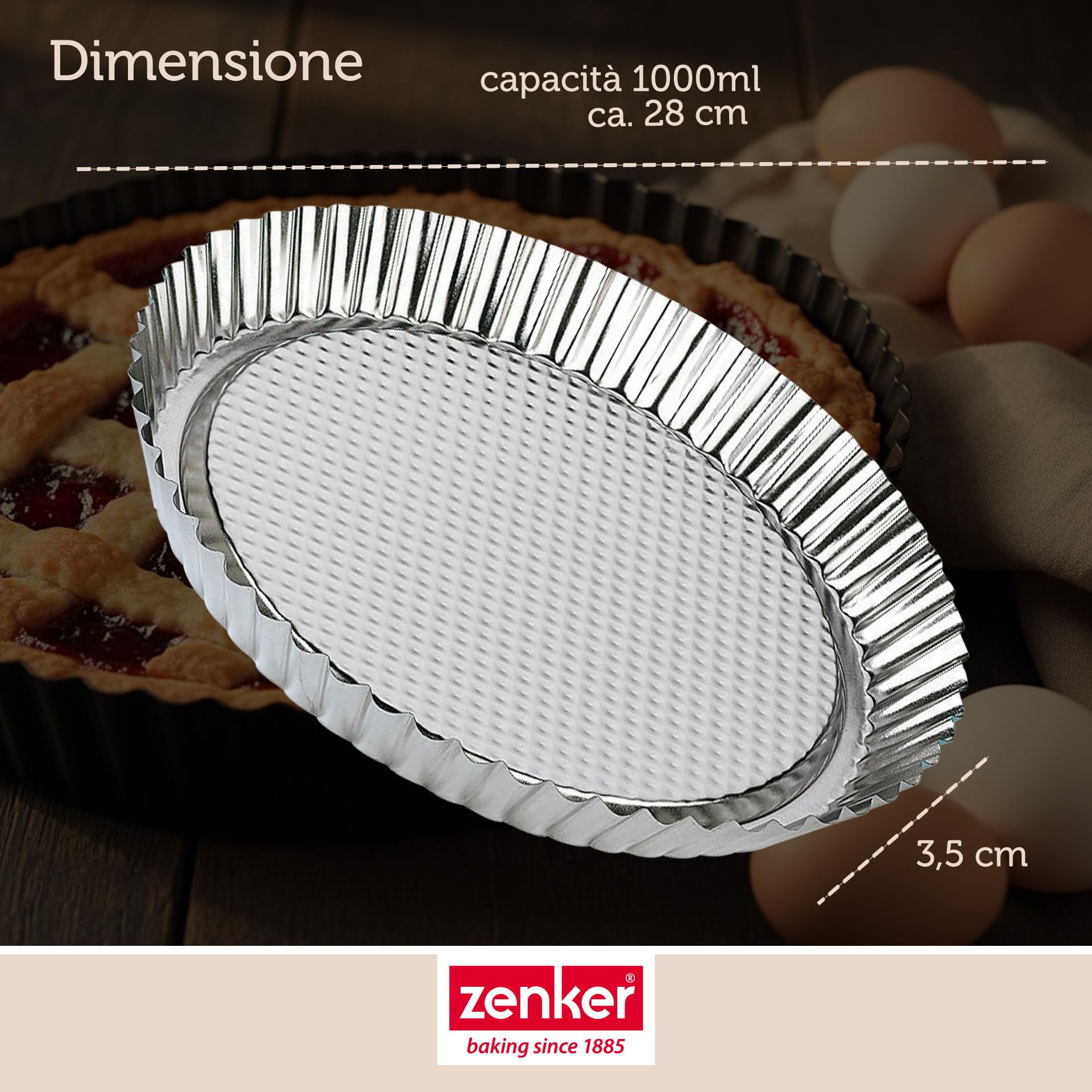 zenker-set-stampo-crostata-28-cm-6-stampi-monoporzione-9-5-cm-in-banda-stagnata- image 5