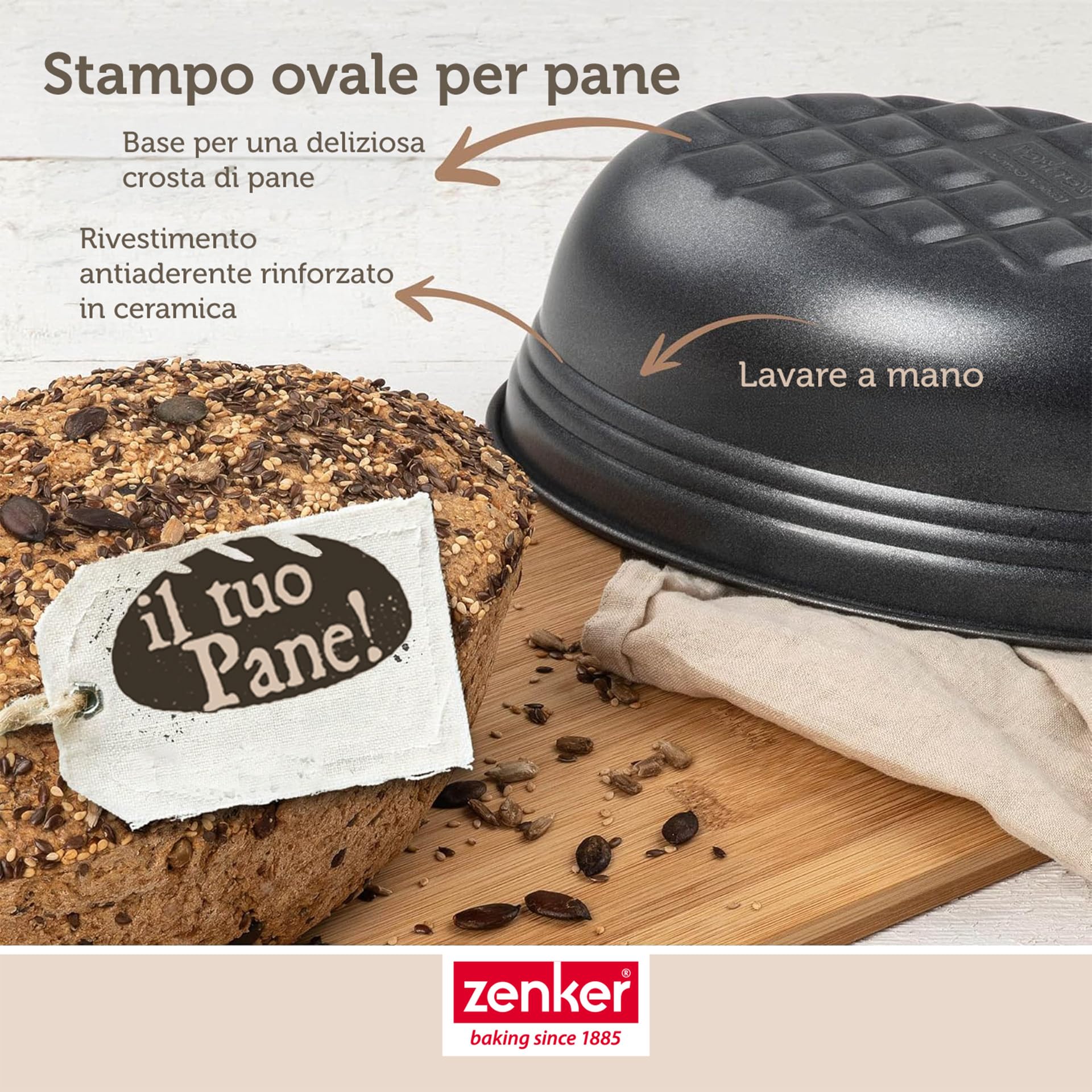 zenker-stampo-ovale-per-pane-26-5-cm-con-fondo-a-nido-d-ape-carbon-steel-antiade image 4