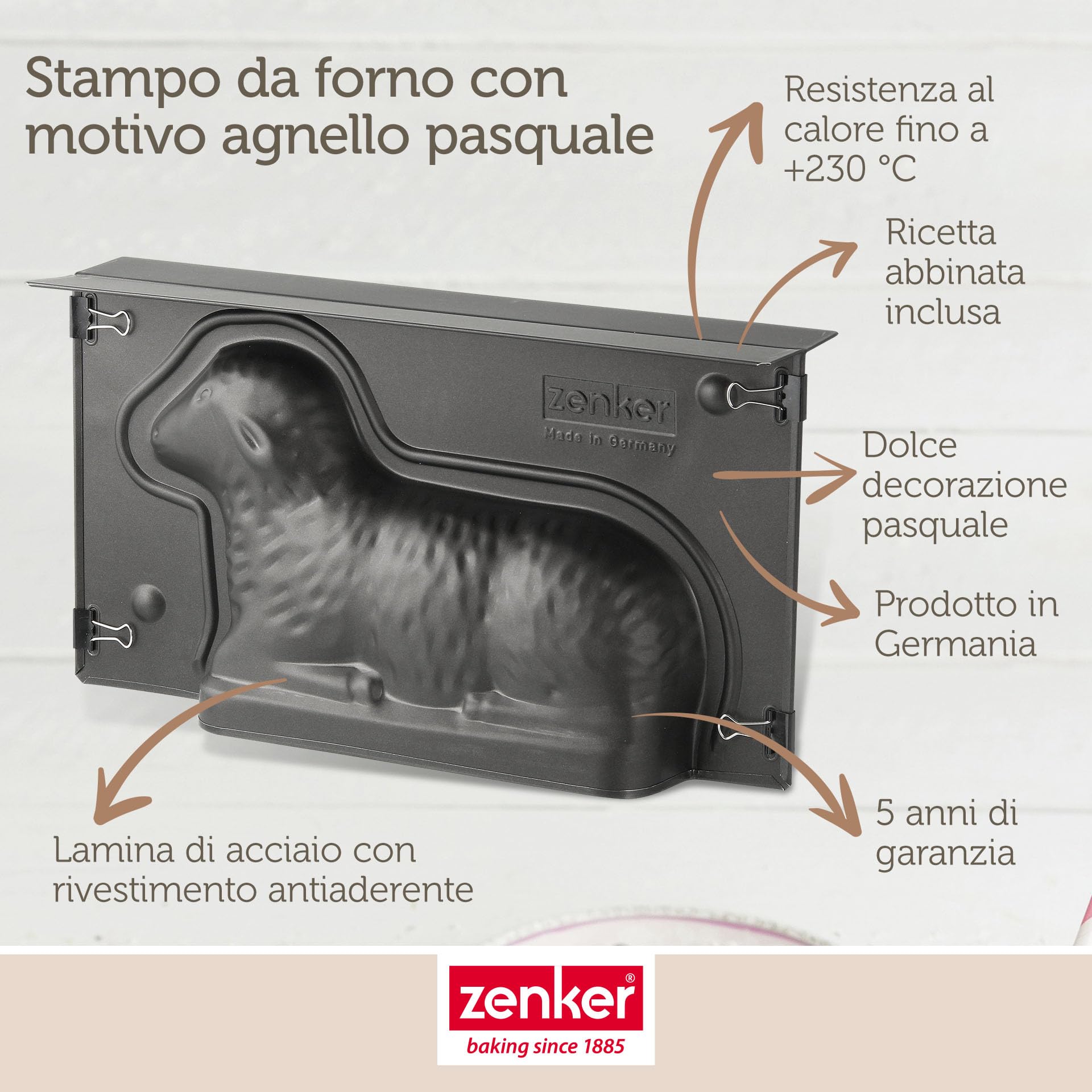 zenker-stampo-a-forma-di-agnello-teglia-antiaderente-in-acciaio-nero-28-x-16-x-8 image 4