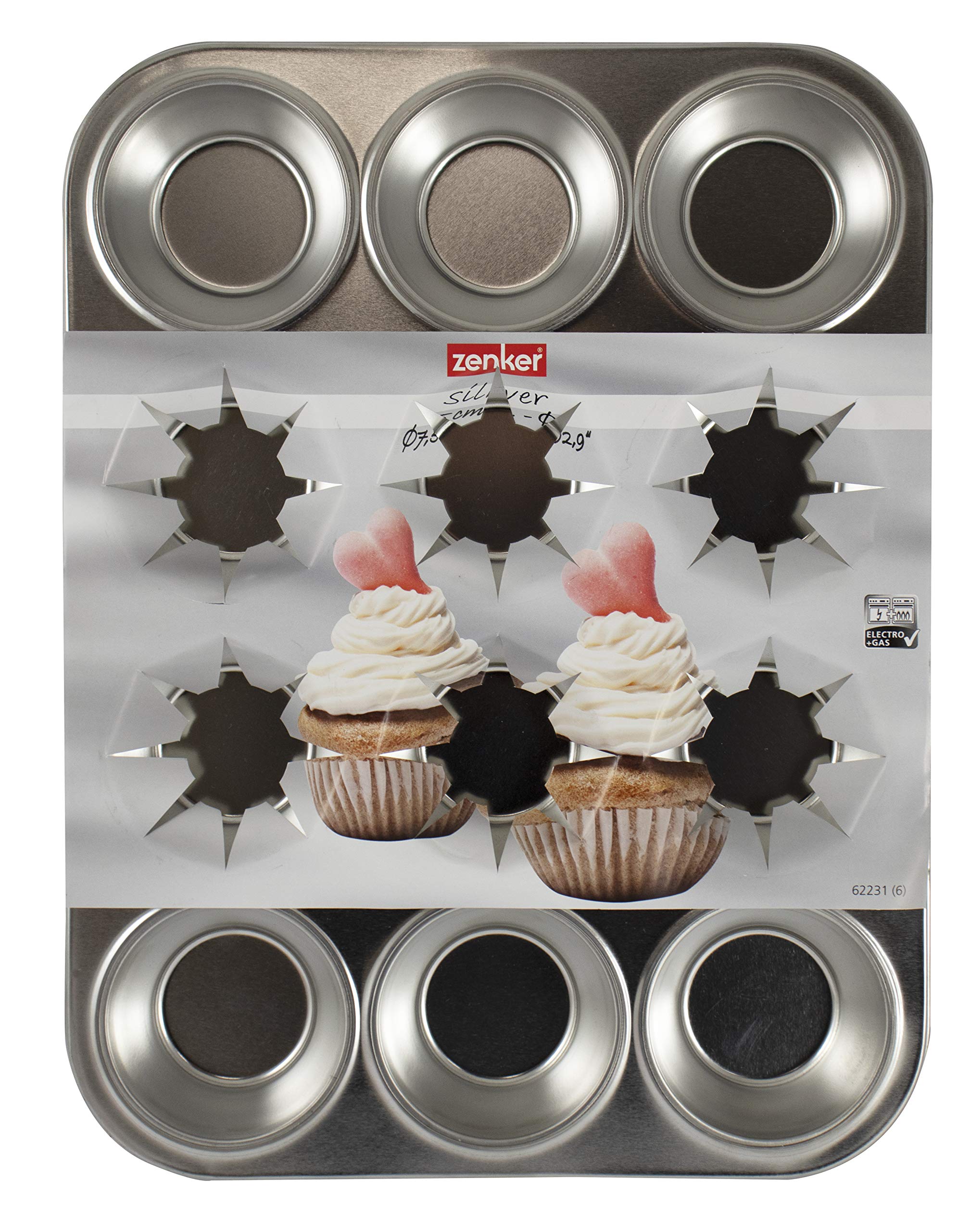 zenker-stampo-cupcake-muffin-a-12-impronte-37-5x28-5-cm-acciaio-stagnato-argento image 3