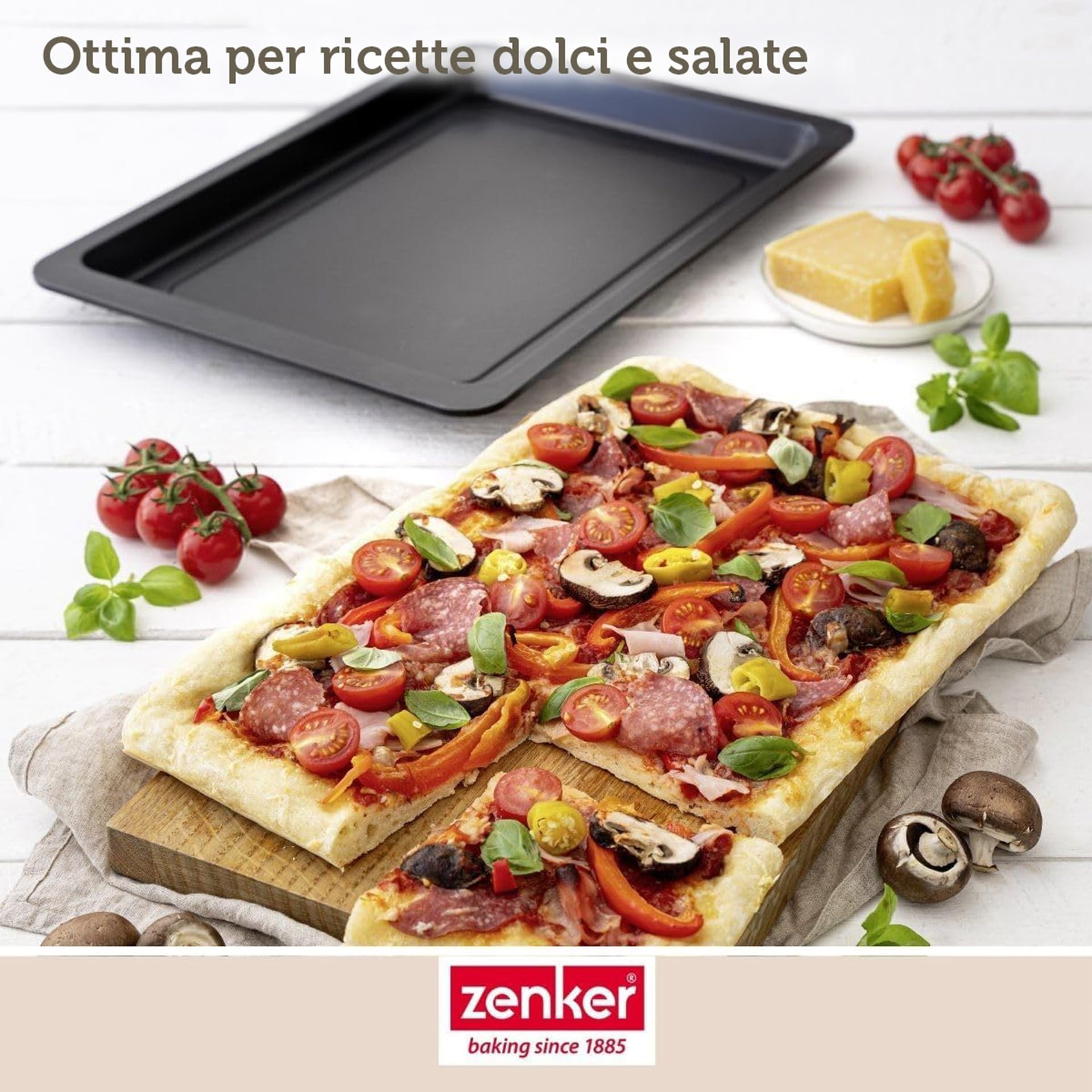 zenker-teglia-piastra-per-pizza-e-biscotti-42-x-29-cm-linea-black-metallic-accia image 6