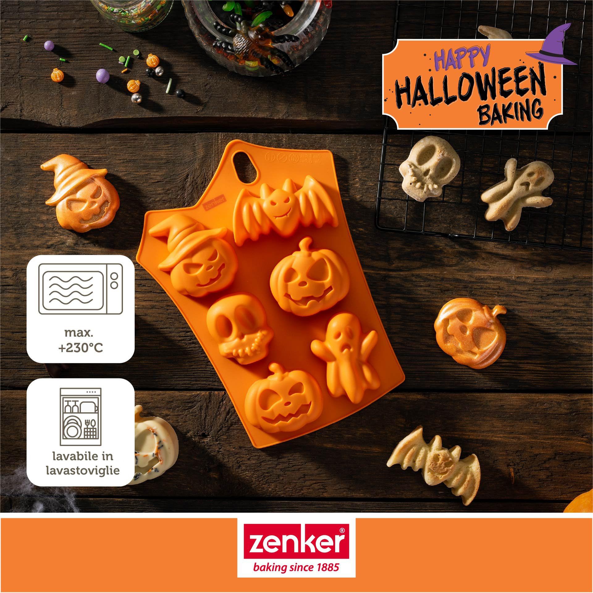 zenker-stampo-in-silicone-per-mini-torte-e-dolci-6-impronte-a-tema-halloween-da- image 3