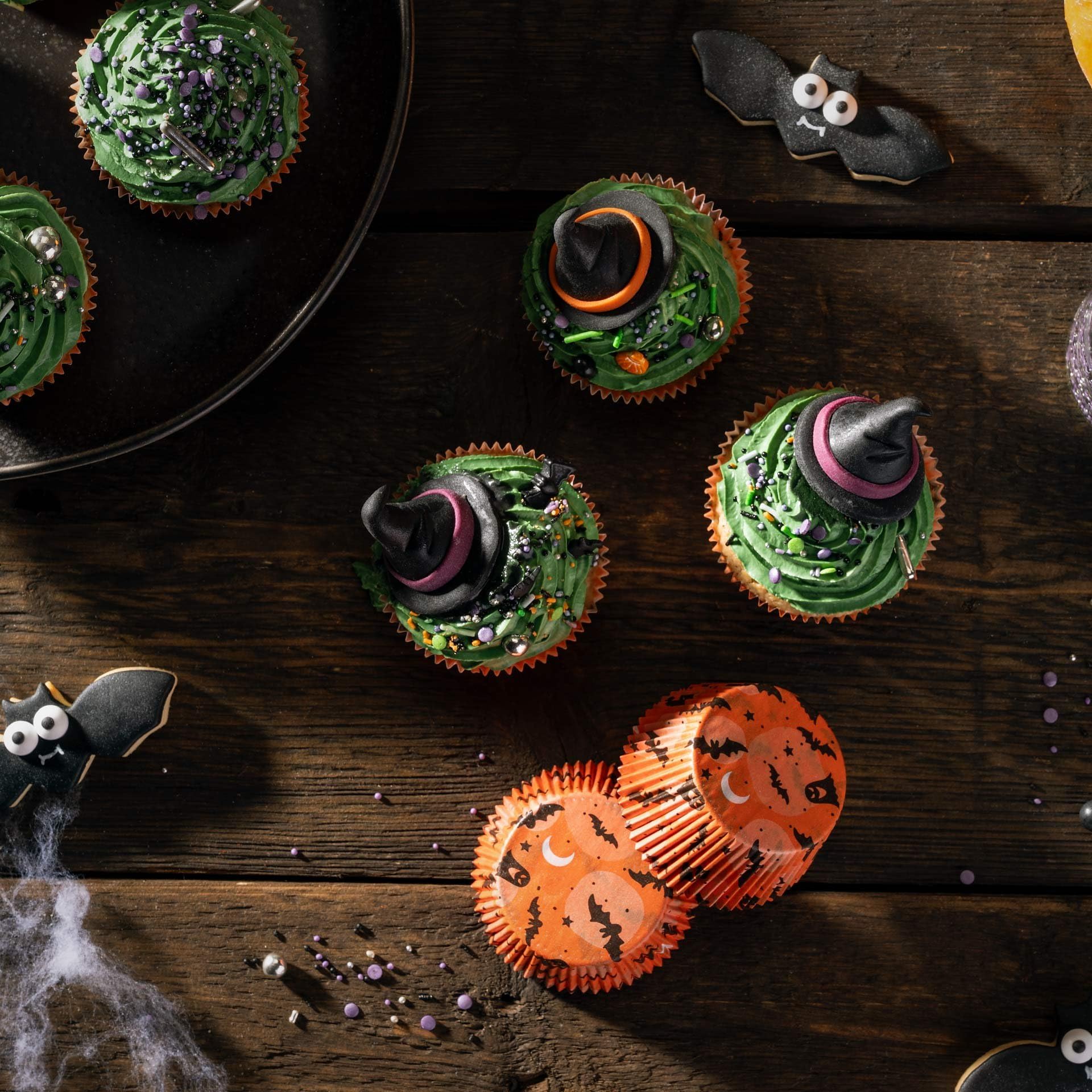 zenker-50-pirottini-in-carta-per-cupcake-e-muffin-tema-halloween-pipistrelli-e-f image 3
