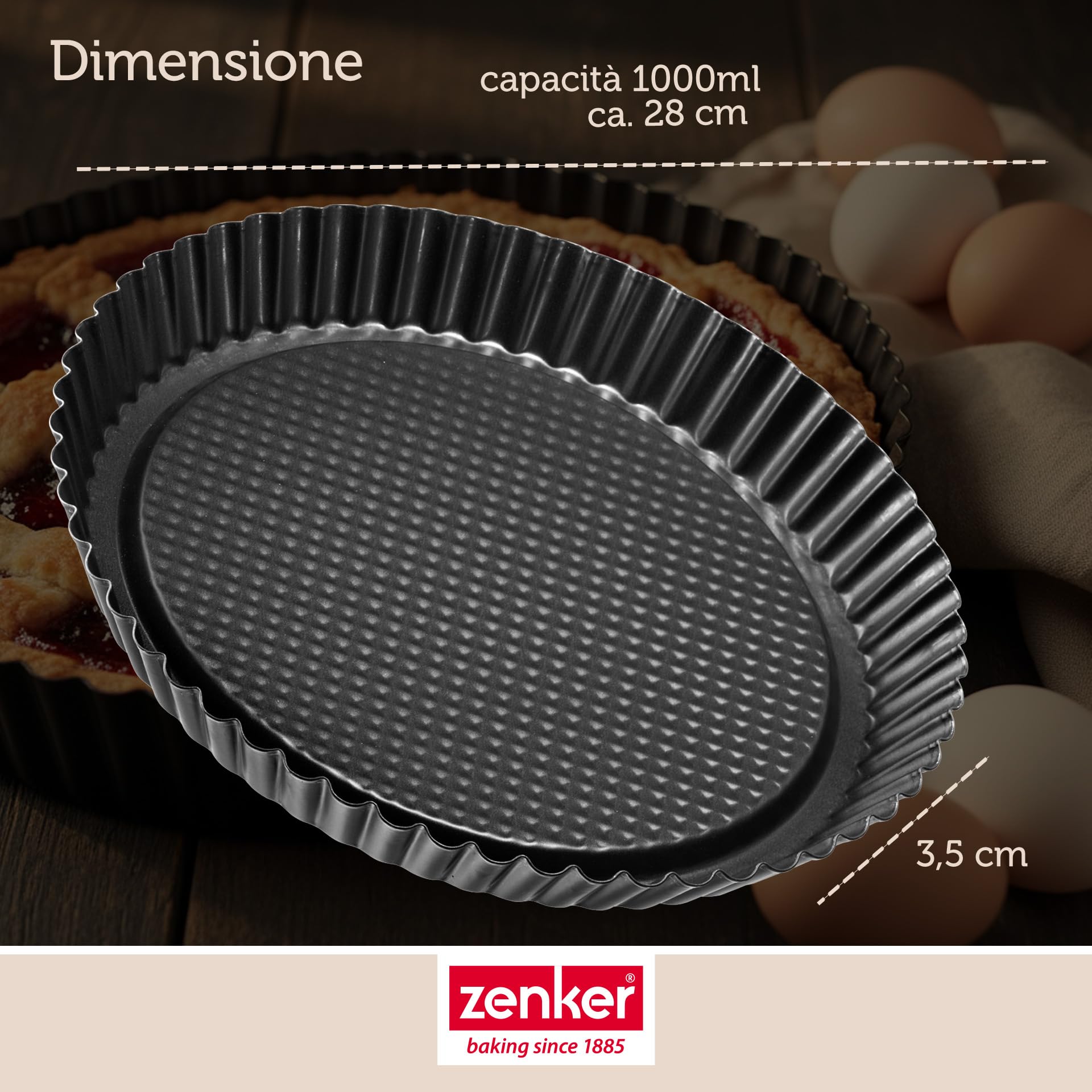 zenker-set-7-stampi-antiaderenti-tortiera-per-crostata-28-cm-6-mini-stampi-10-cm image 5