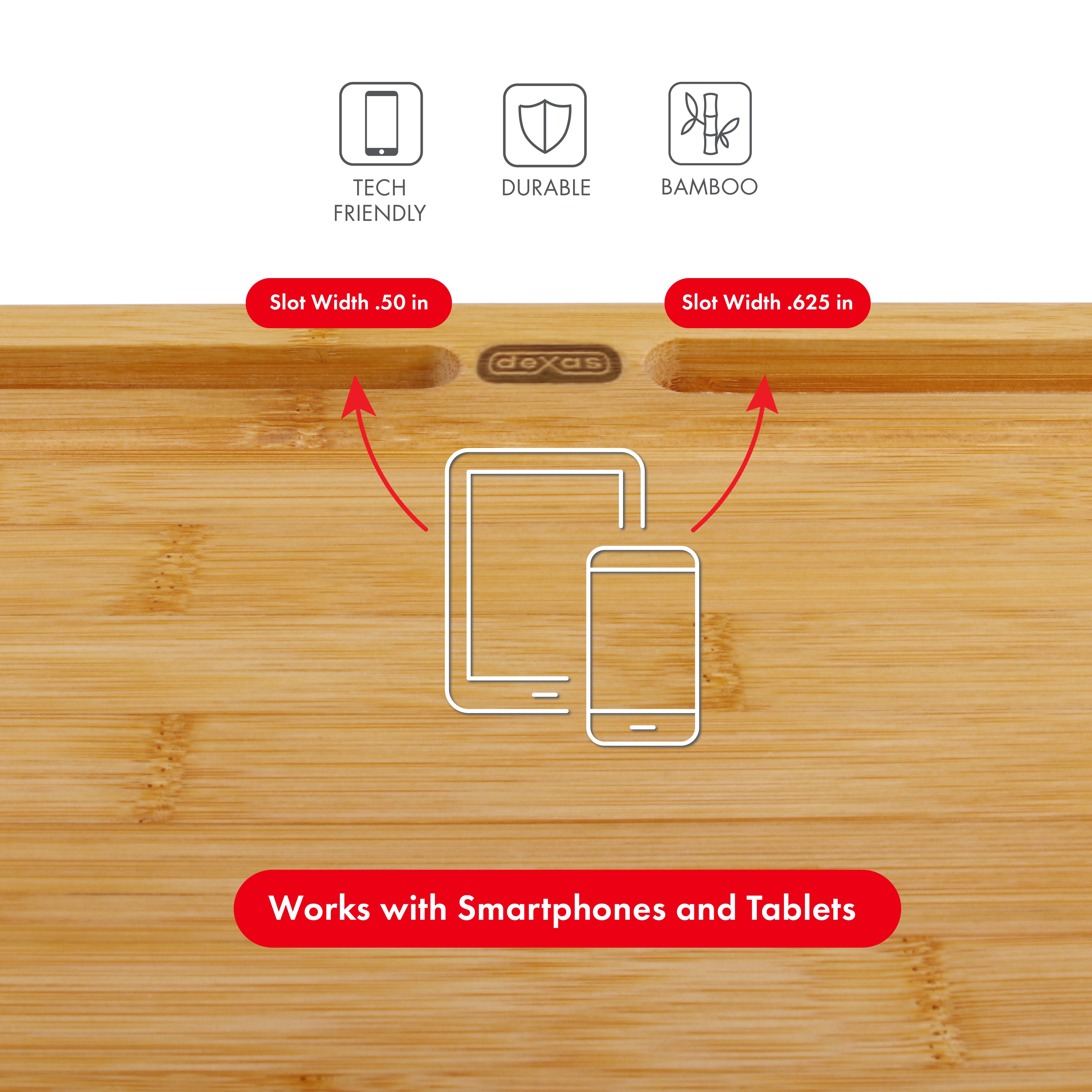 dexas-preptech-bamboo-2-slot-cutting-board-tagliere-in-bamboo-con-2-slot-per-tab image 3