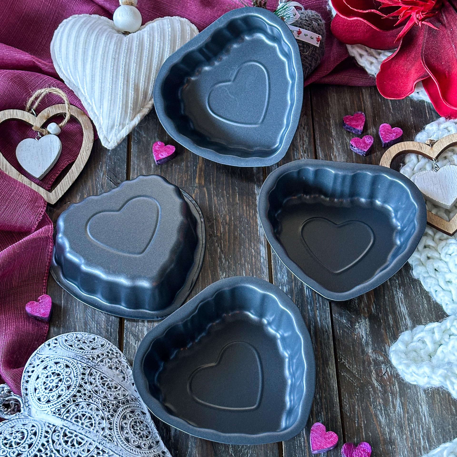 zenker-special-mini-set-2-stampi-a-forma-di-cuore-per-mini-torte-acciaio-al-carb image 2