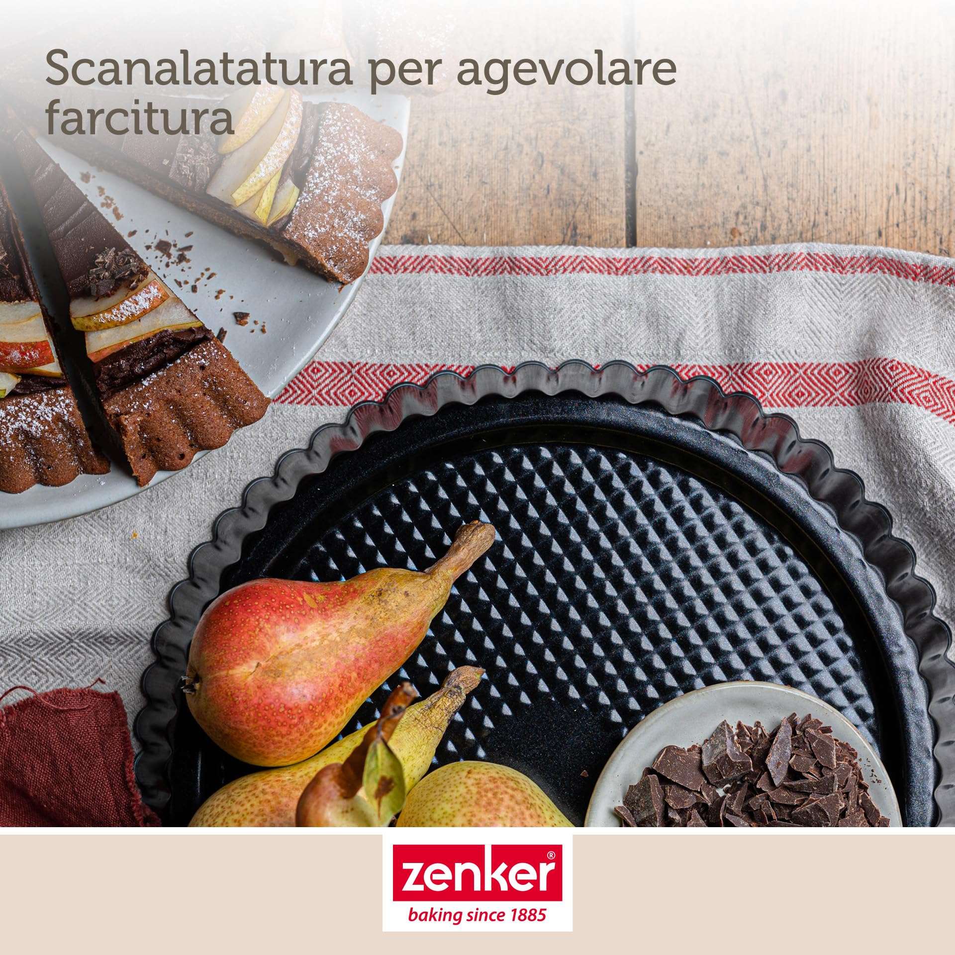 zenker-set-tortiera-a-cerniera-e-stampo-per-crostate-con-base-a-nido-d-ape-26-cm image 6
