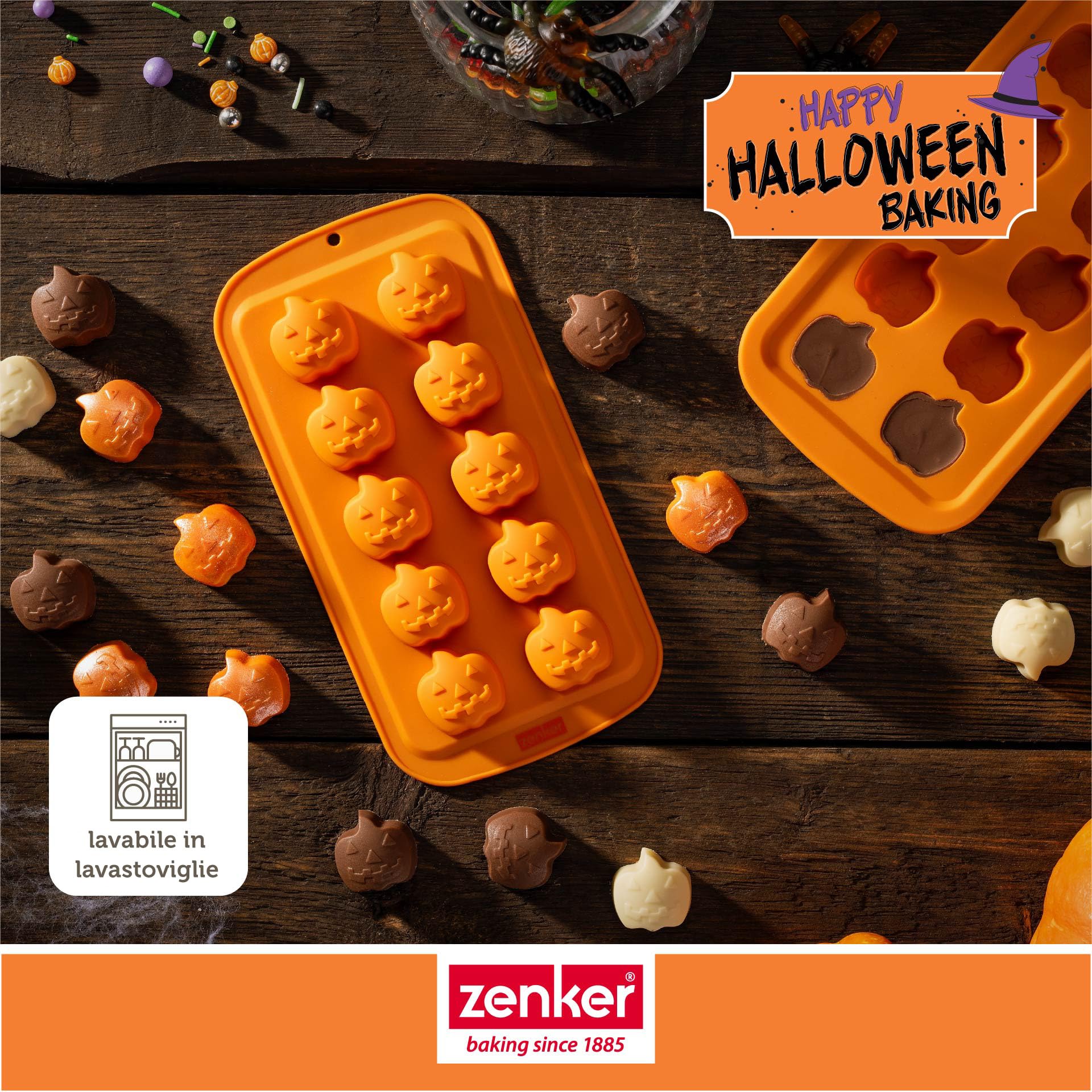 zenker-stampo-in-silicone-per-dolci-halloween-10-impronte-mini-zucca-resistente- image 3