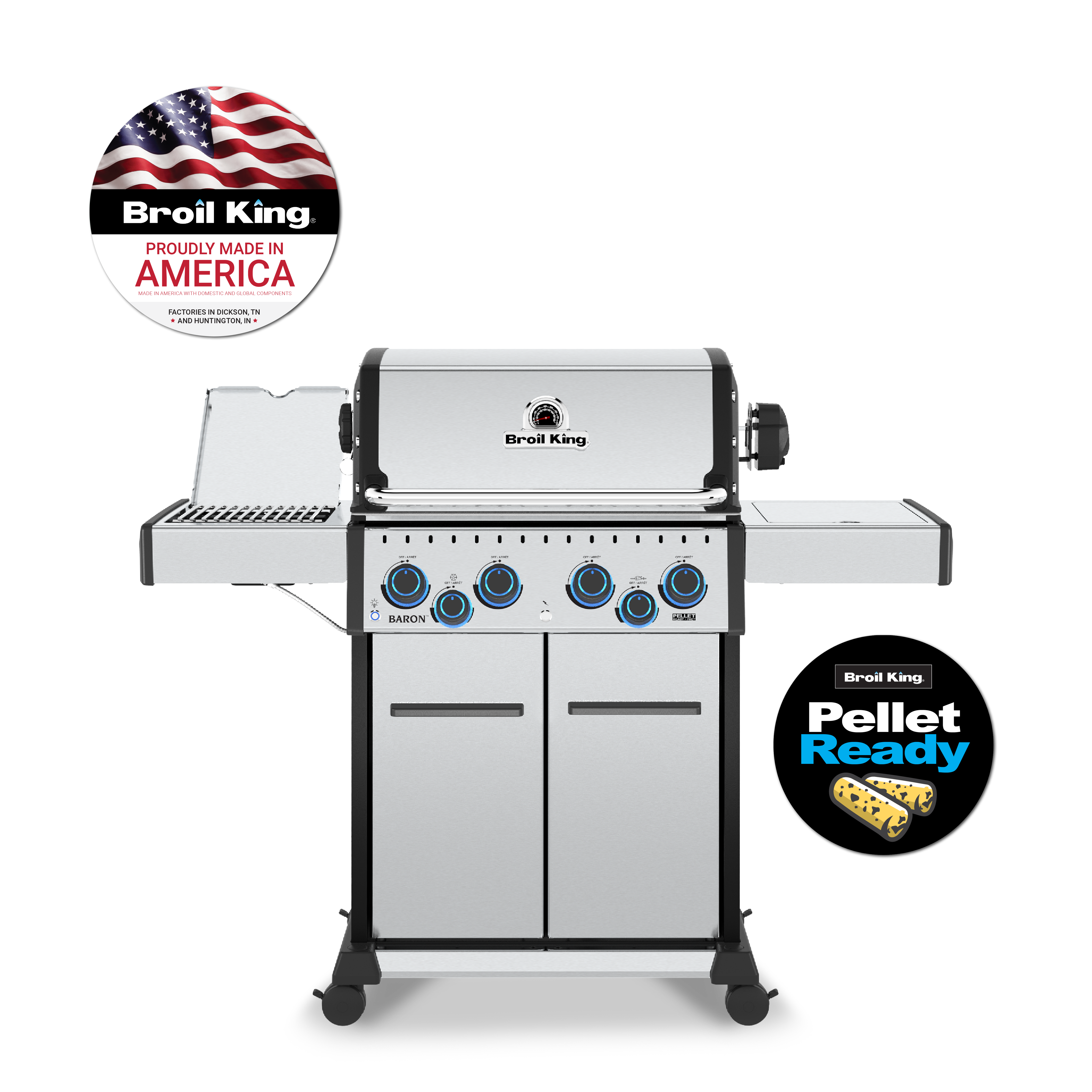 broil-king-baron-s-490-pro-infrared-barbecue-a-gas-4-fuochi-con-fornello-lateral image 1