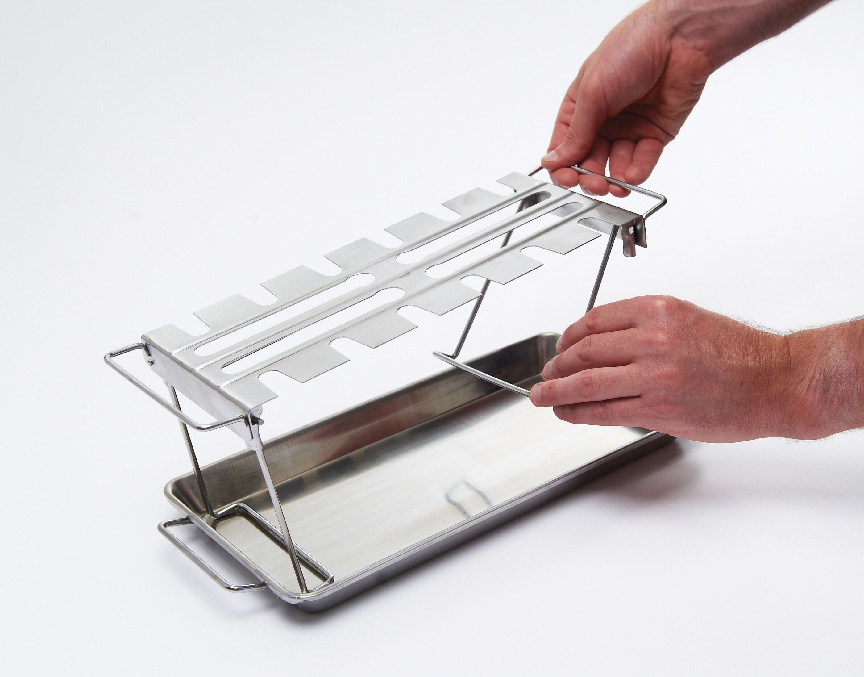 broil-king-wing-rack-pan-sottopancia-in-acciaio-inossidabile-ripiegabile-con-vas image 4