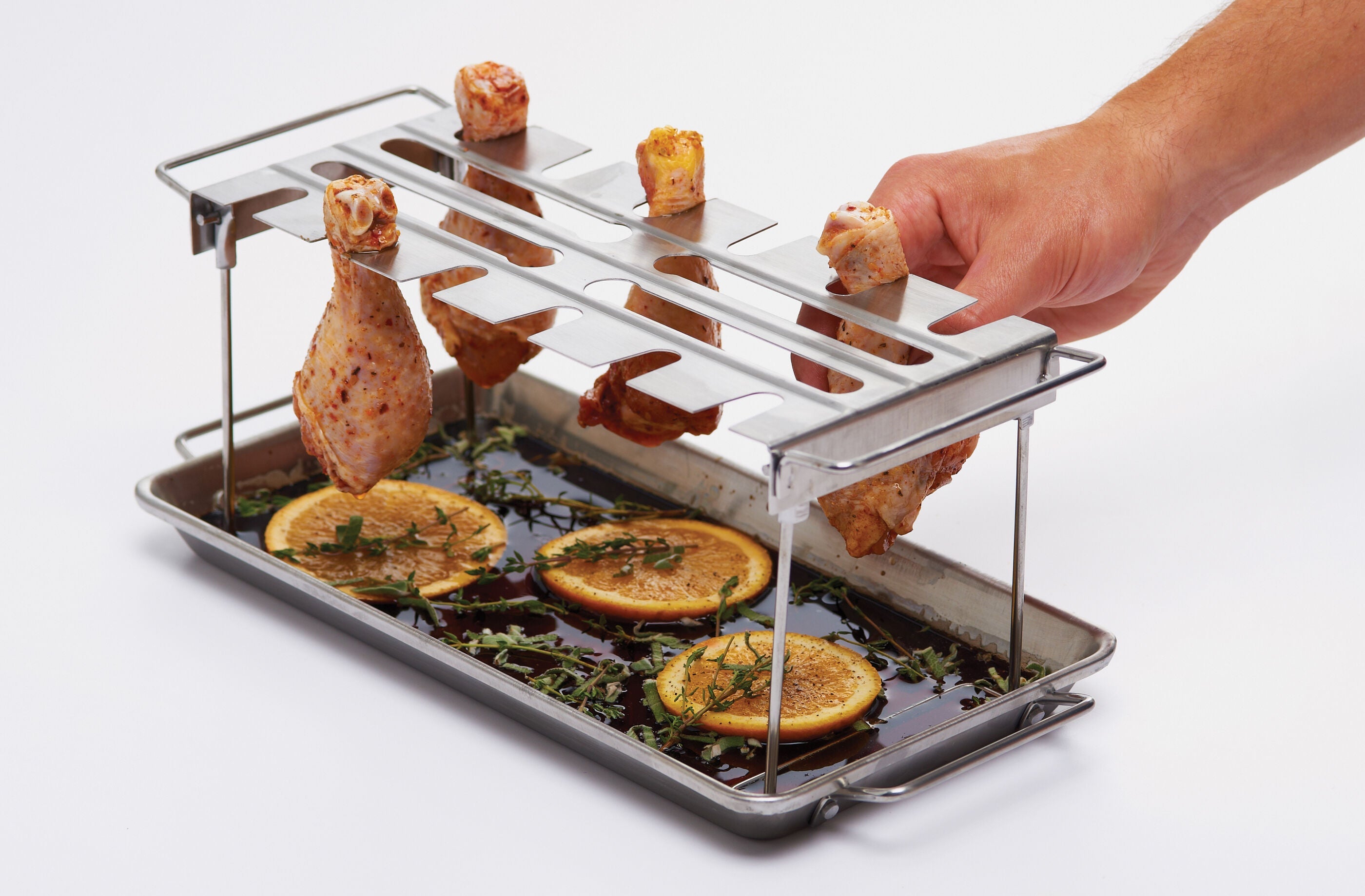 broil-king-wing-rack-pan-sottopancia-in-acciaio-inossidabile-ripiegabile-con-vas image 5