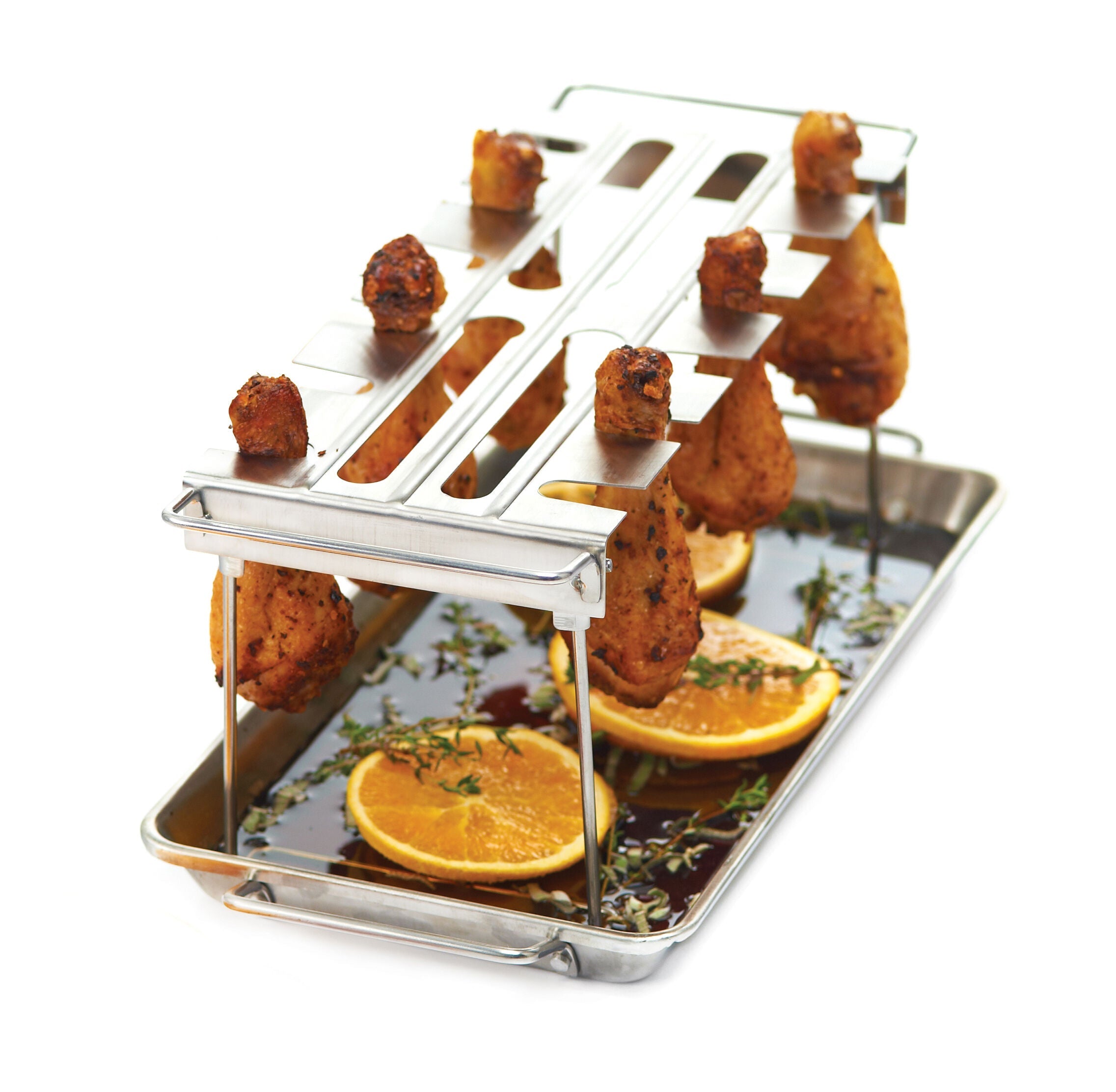 broil-king-wing-rack-pan-sottopancia-in-acciaio-inossidabile-ripiegabile-con-vas image 2