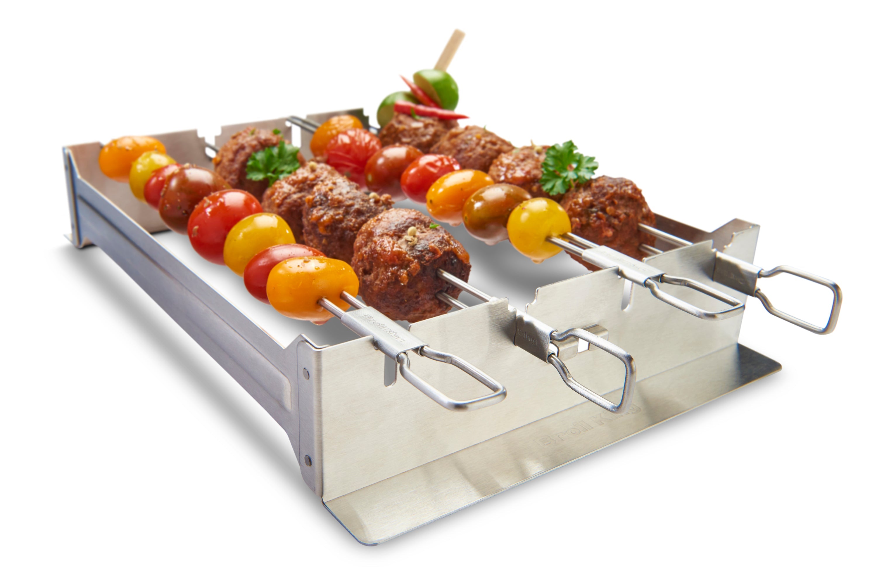 broil-king-porta-spiedini-stretto-in-acciaio-inox-set-4-spiedini-a-doppia-punta- image 2