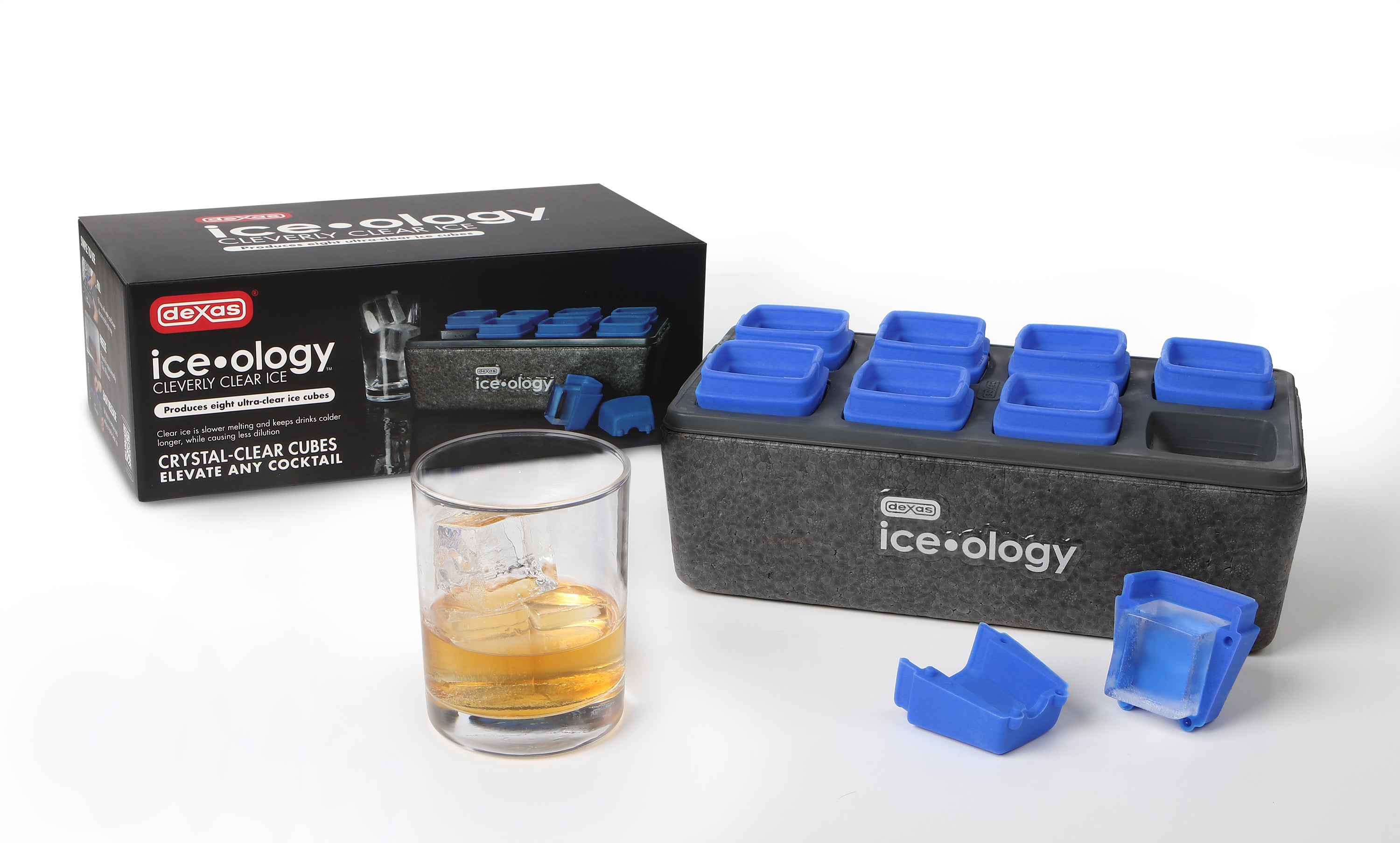 dexas-ice-ology-8-small-cube-stampo-per-cubetti-di-ghiaccio-trasparente-8-cubi-d image 1