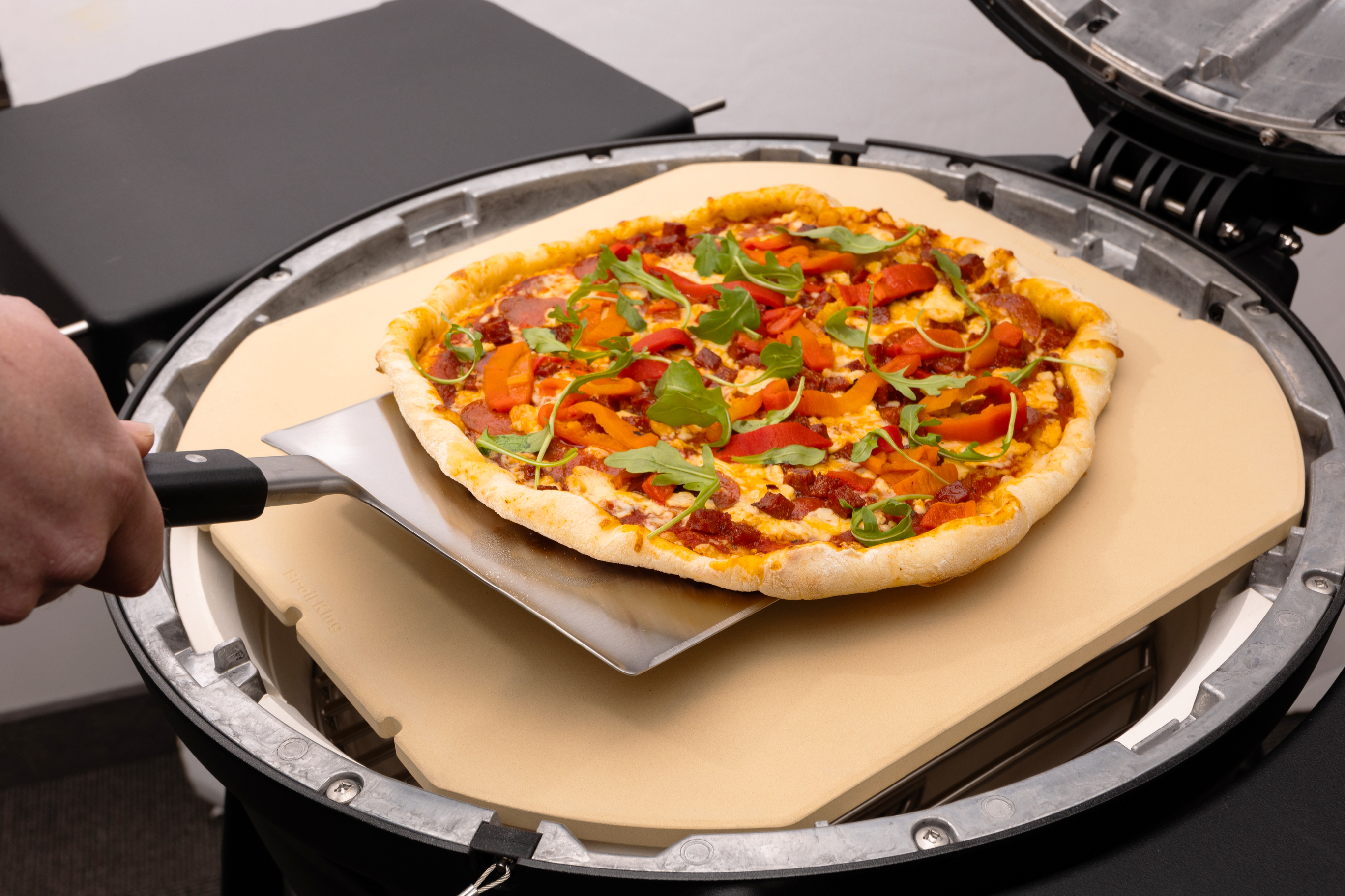 broil-baron-crown-keg-pizza-stone-pietra-per-pizza-rettangolare-reversibile-exac image 4