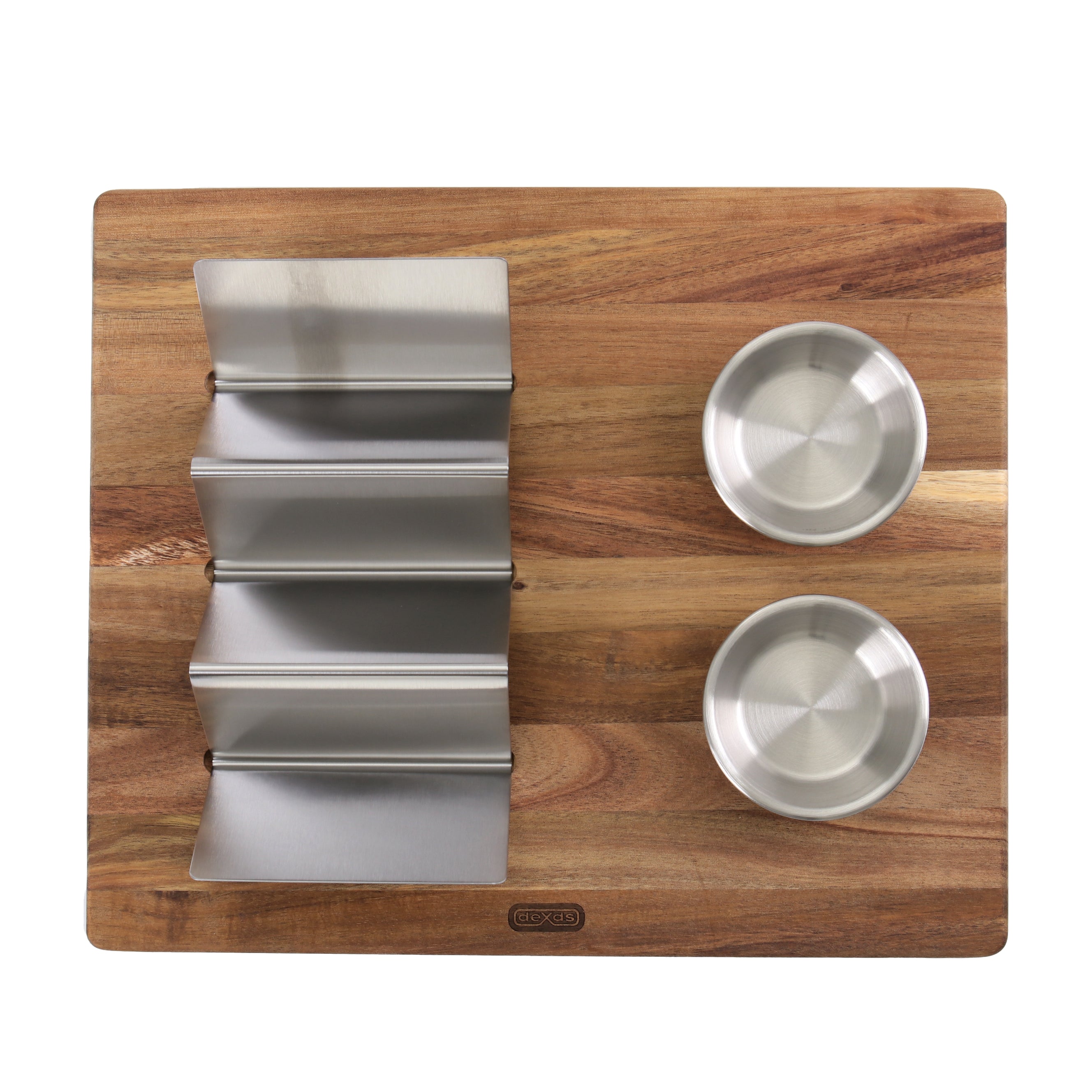 dexas-acacia-wood-taco-board-tagliere-da-servizio-in-legno-di-acacia-con-portata image 2